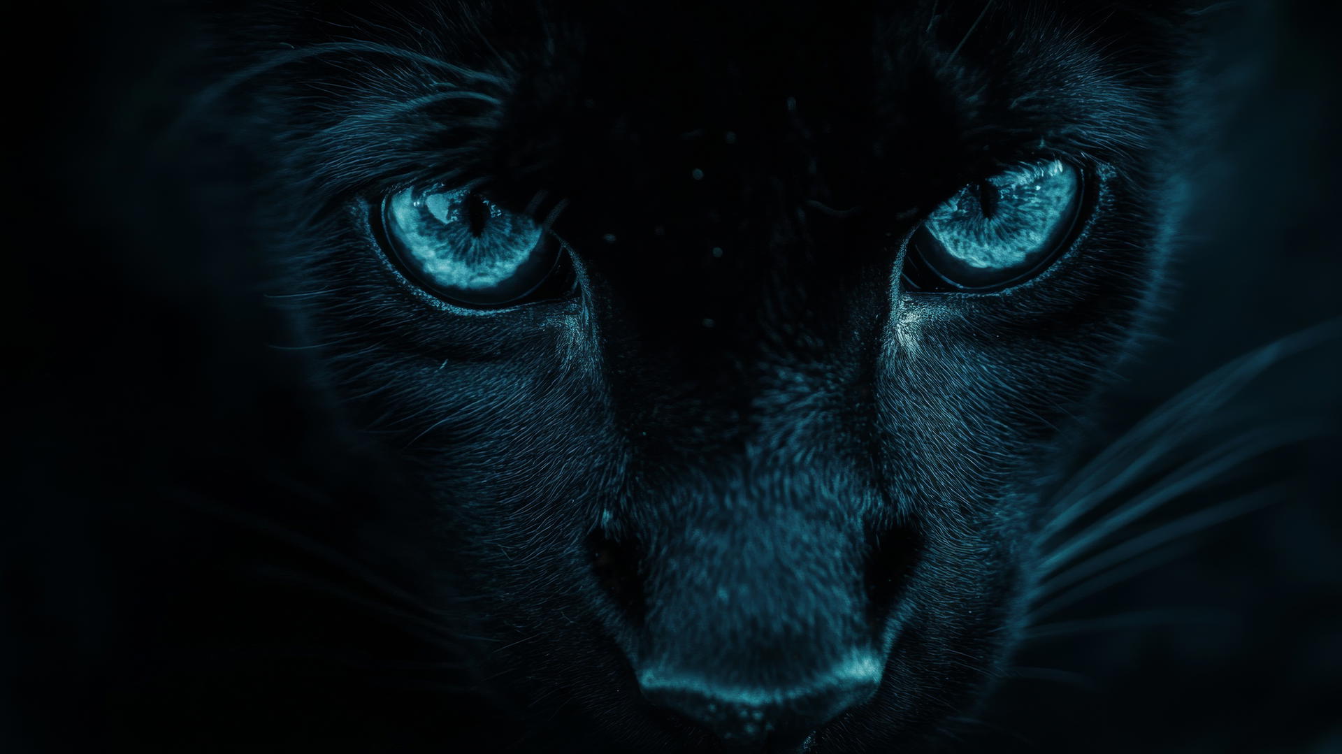 black aesthetic wallpaper with faintly glowing panther eyes in darkness