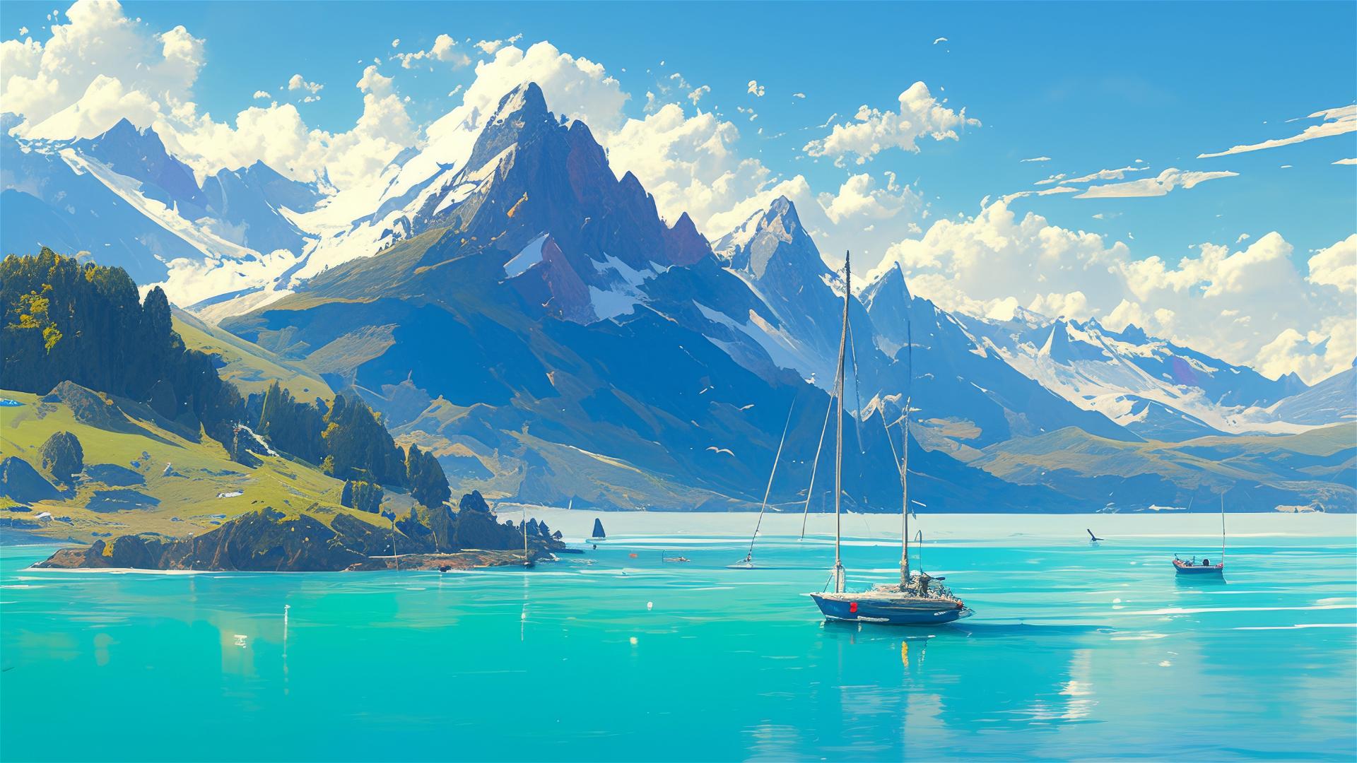 Breathtaking New Zealand landscape with lush greenery
