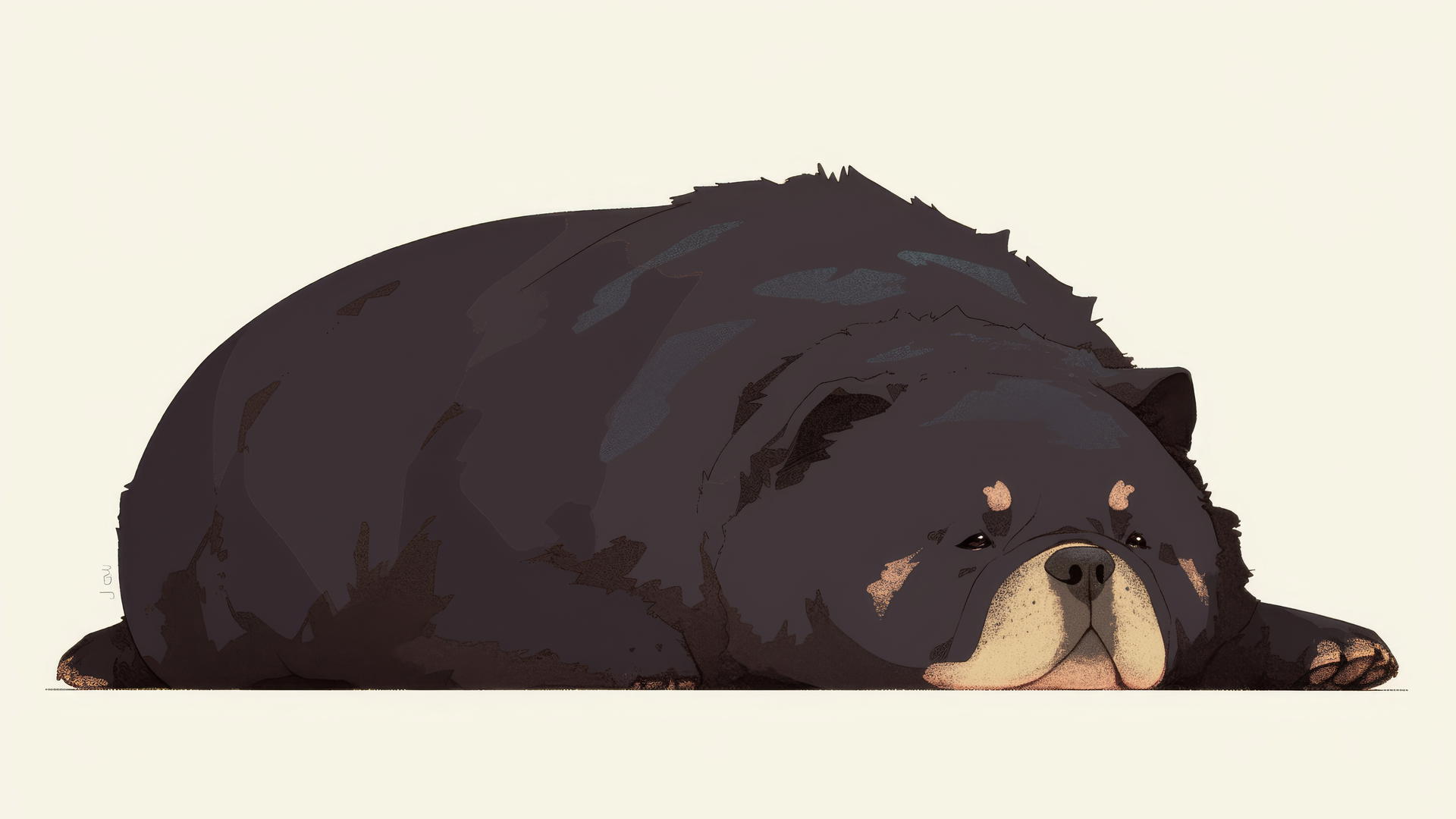 Minimalist chubby dog design for iPhone