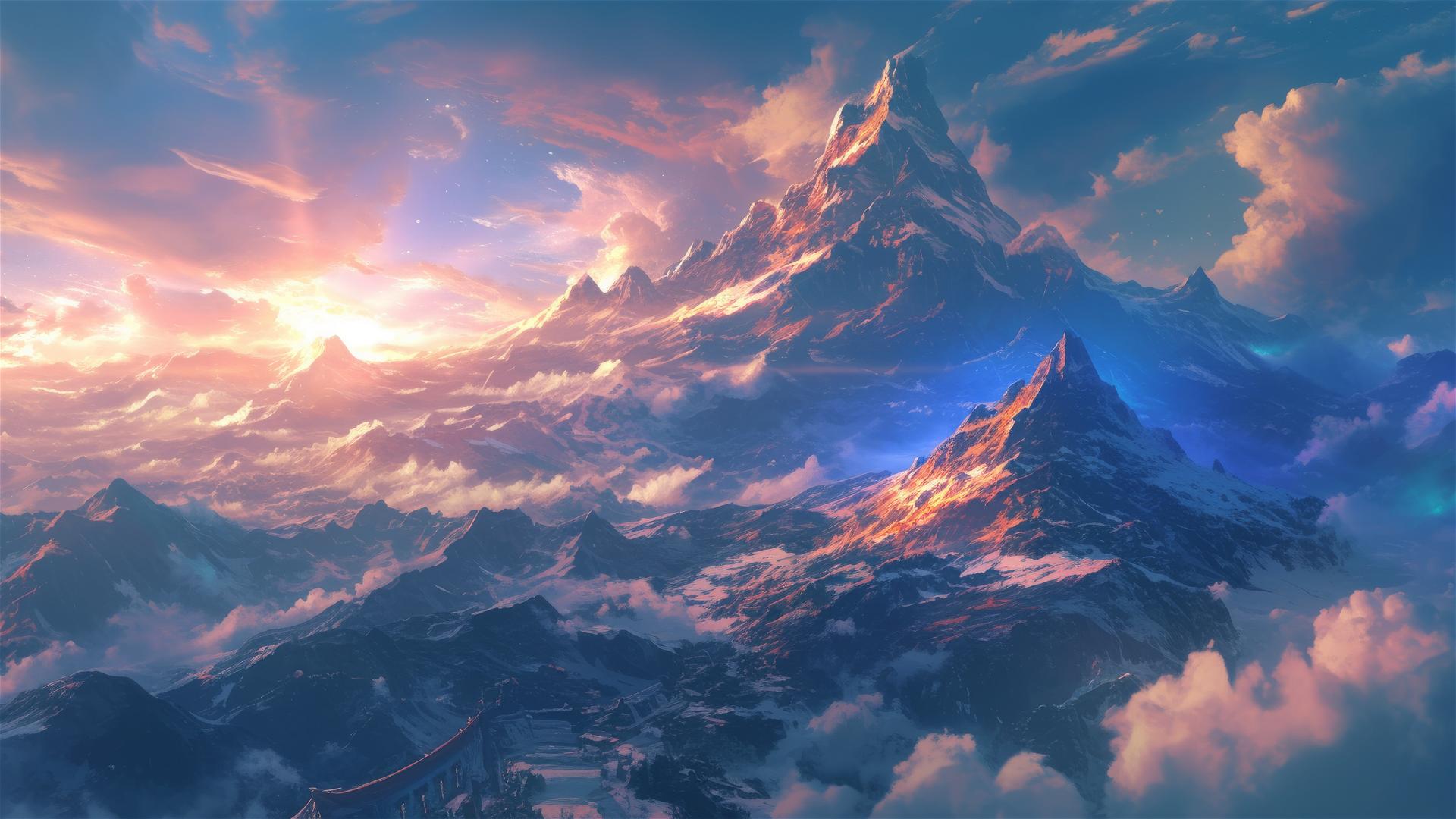 Silent mountain peak amplifying earth's heartbeat