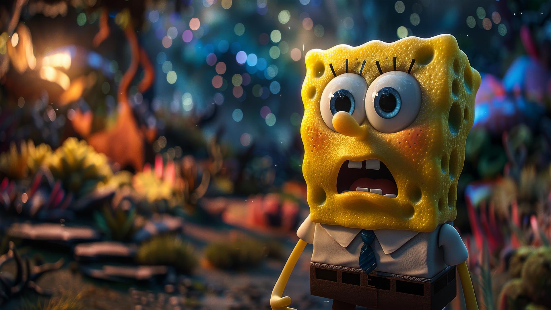SpongeBob gazing at the cosmos