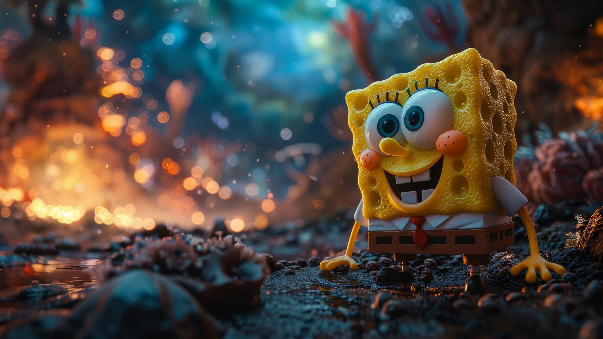 SpongeBob looking at the cosmos