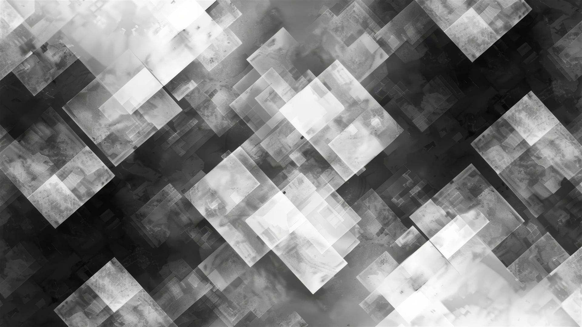 pixelated black and white squares with no lines