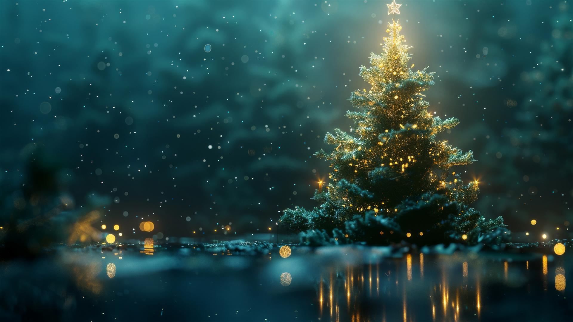 Christmas tree adorned with festive decorations