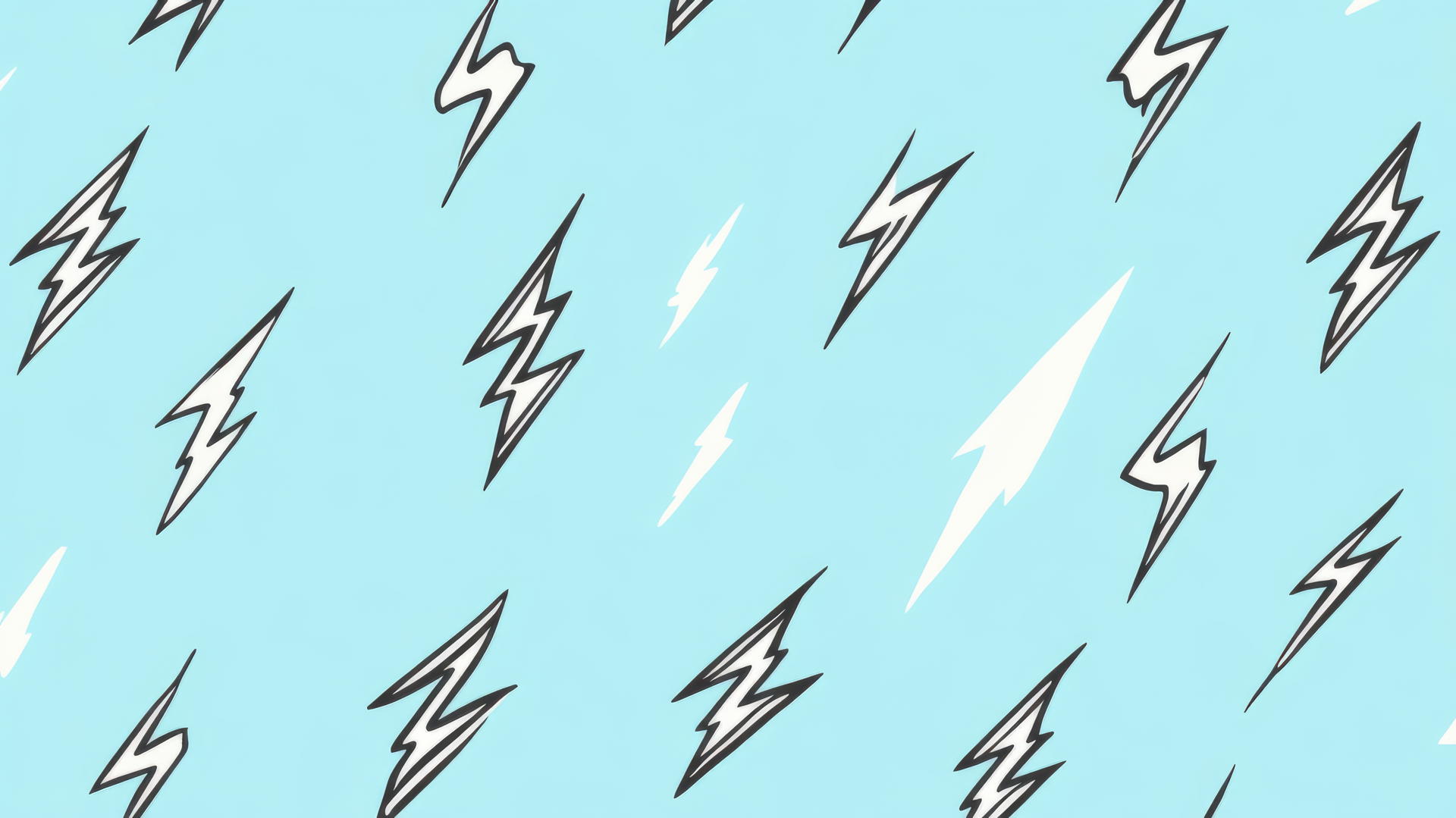 simple lightning bolts in monochrome on light blue background, preppy wallpaper