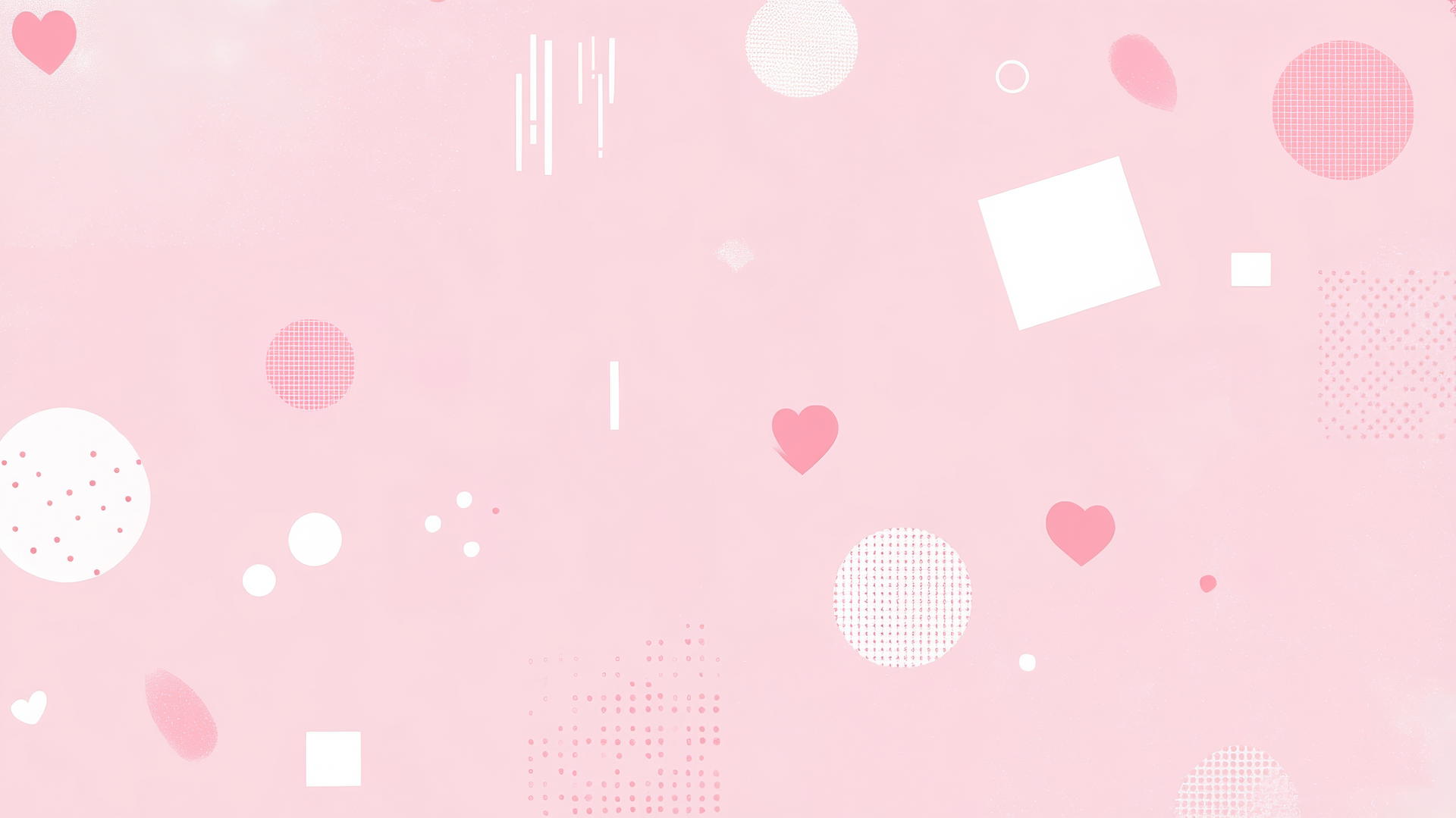 cute pink aesthetic wallpaper with geometric pattern, tiny hearts, and dots
