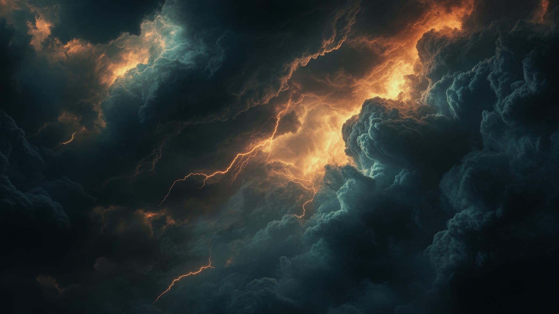 aesthetic black wallpaper with a dark stormy sky and lightning