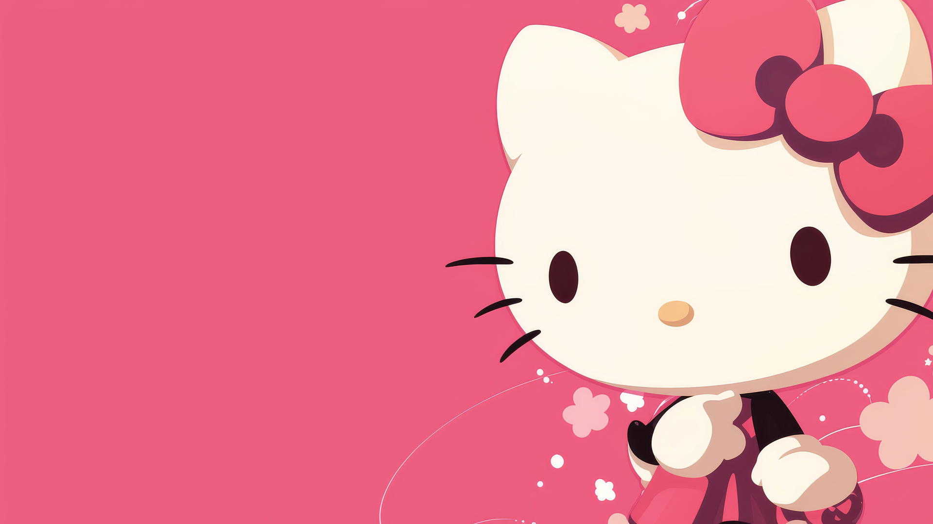 hello kitty wallpaper aesthetic minimalist black and white design
