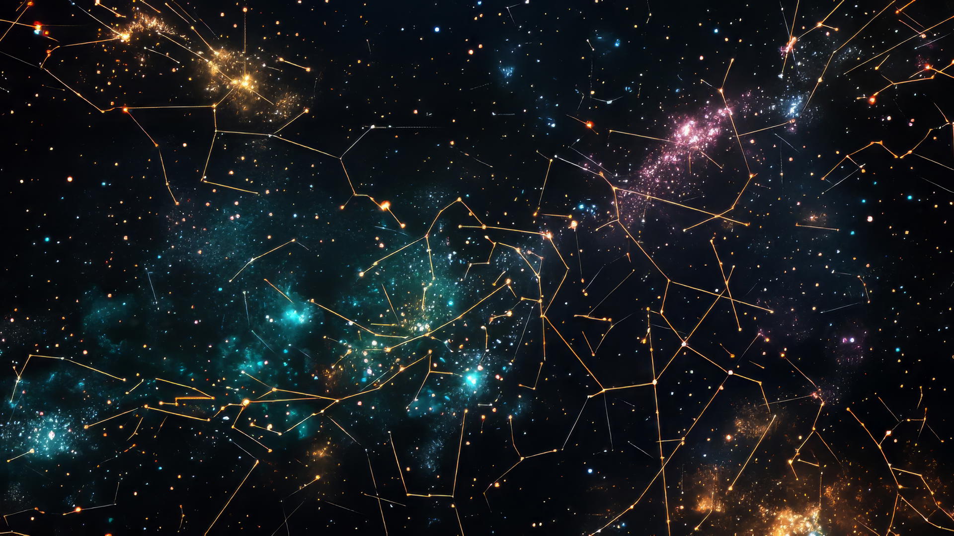 Y2K star wallpaper with neon star outlines and pixelated shooting stars on a black background.
