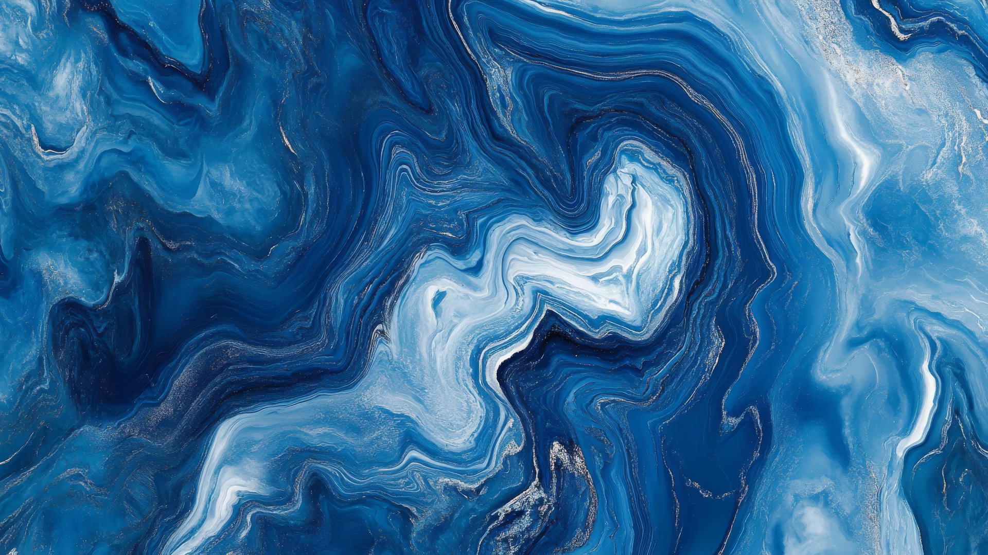 Aesthetic blue wallpaper with luxurious blue marble swirl and white, silver veins.