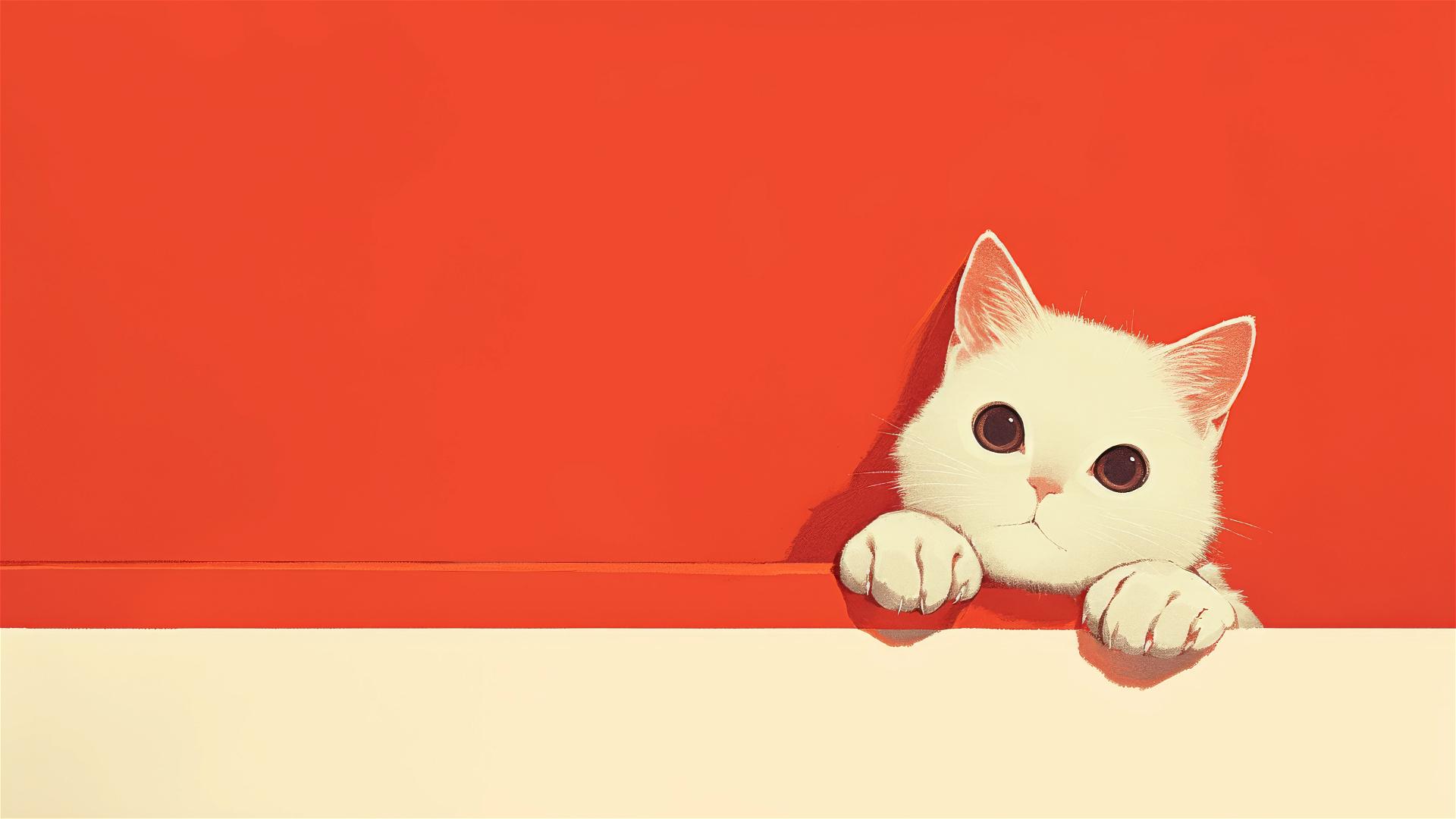 Minimalistic, detailed 8K cat design