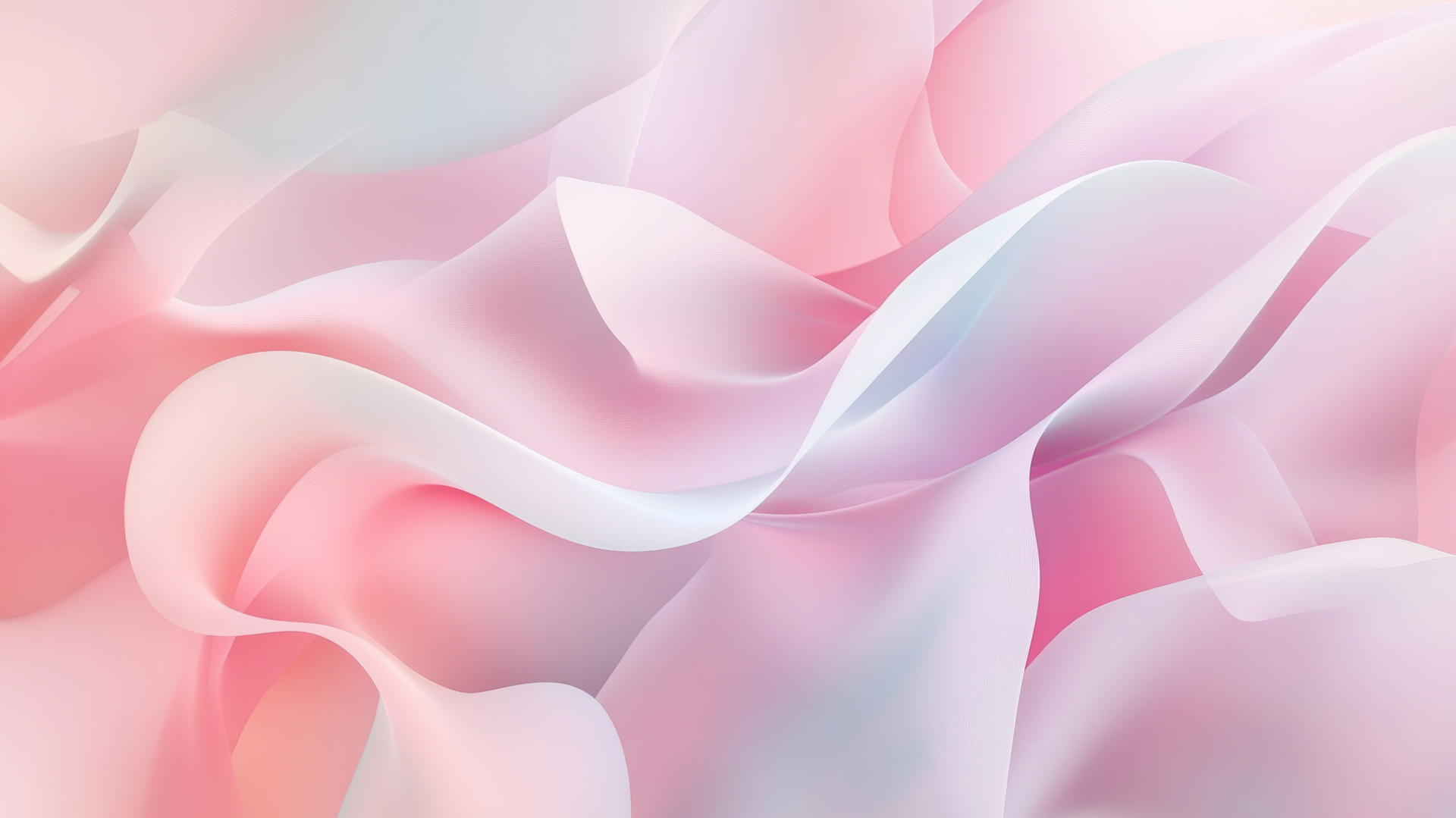 A modern abstract light pink wallpaper with layered translucent shapes and soft gradients.