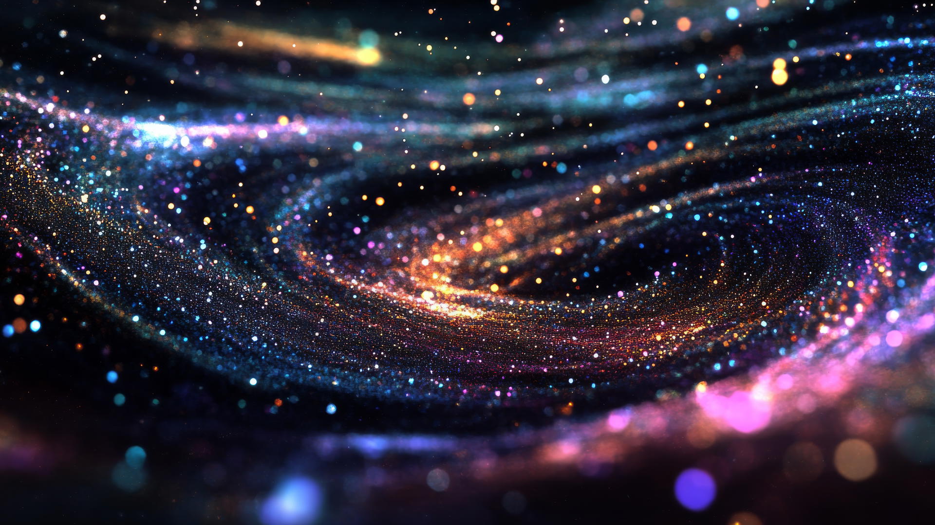 Cyber Y2K star wallpaper with black and neon colors, galaxy of digital stars, glitch effects