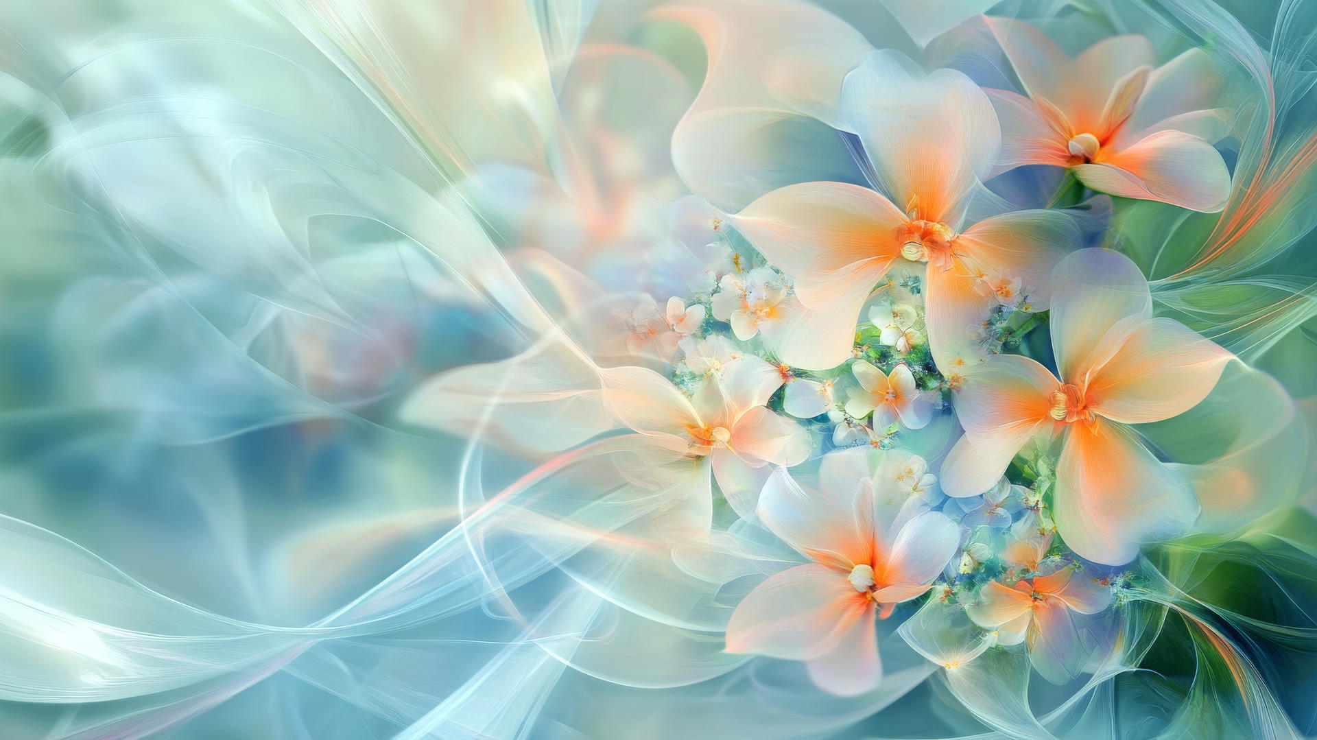 swirling floral elements spring wallpaper