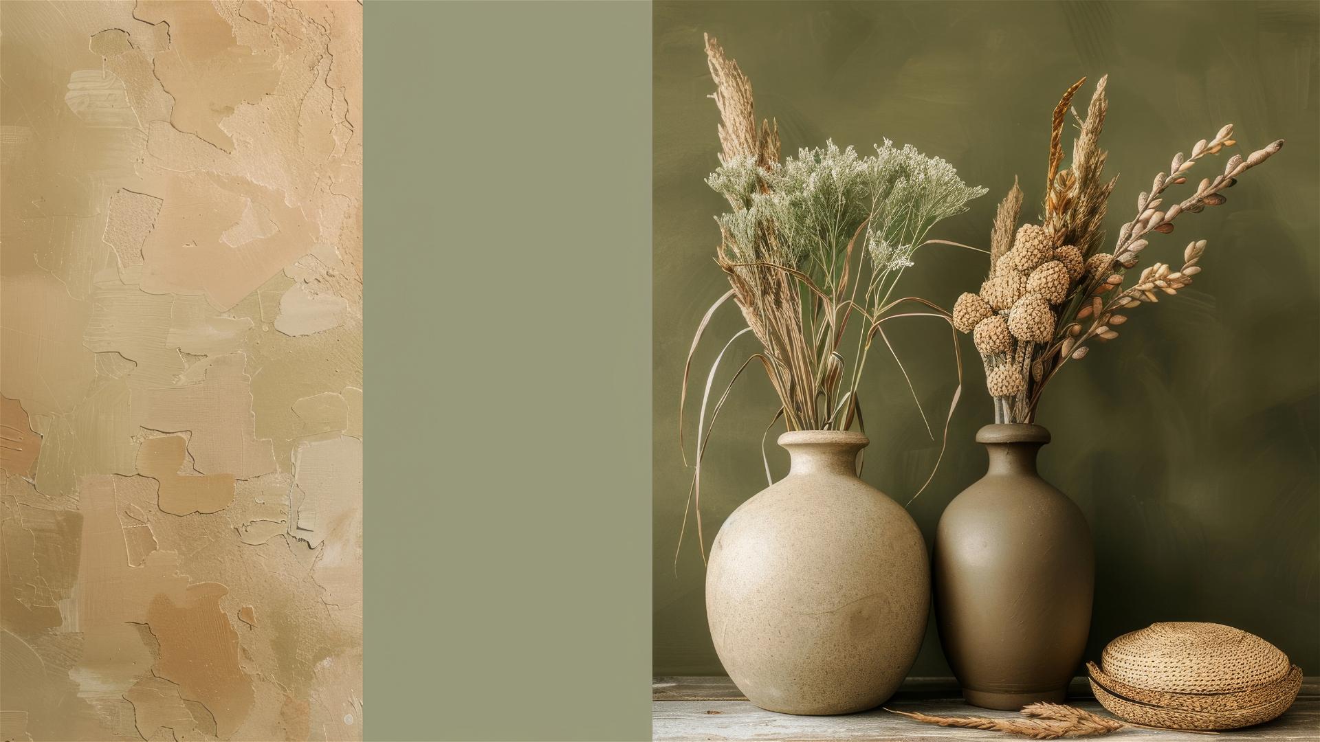 Simple chaotic color fill in monochrome beige, olive, brown, and green.