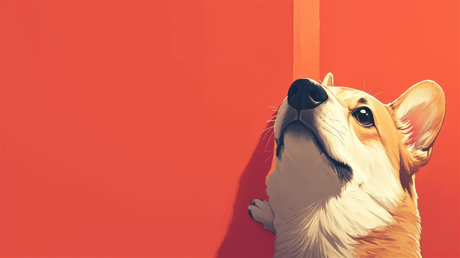Minimalistic, highly detailed 8k image of a dog for iPhone.