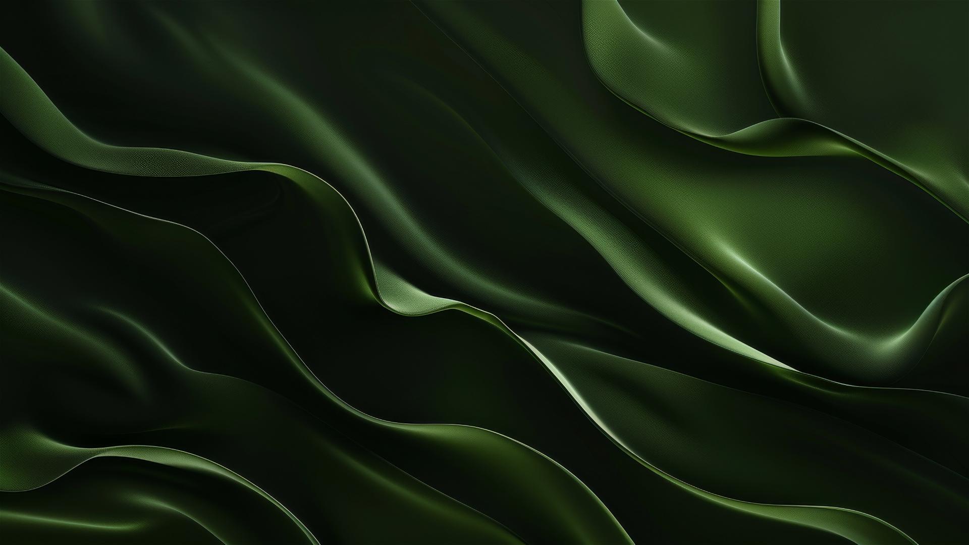 Elegant dark olive flowing shapes on iPhone
