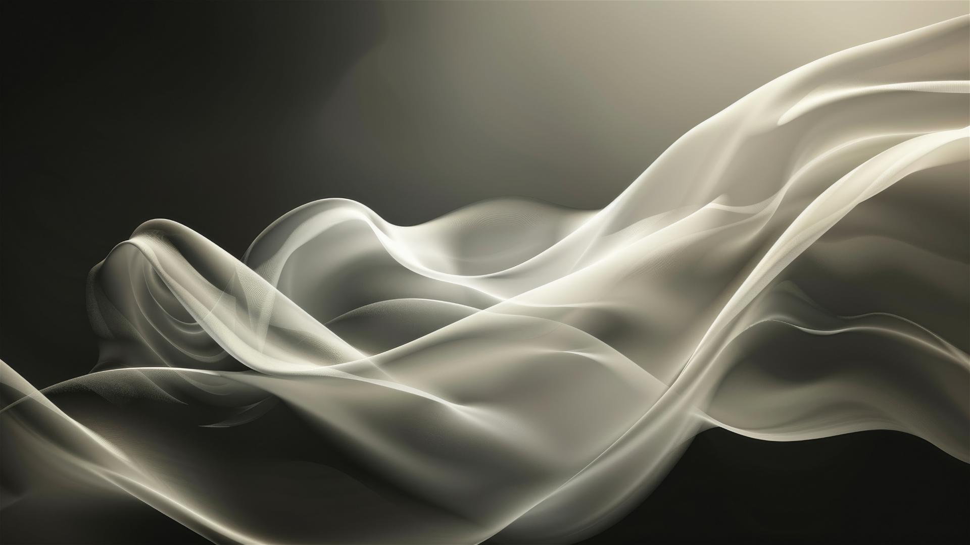 Elegant dark ivory flowing shapes on iPhone