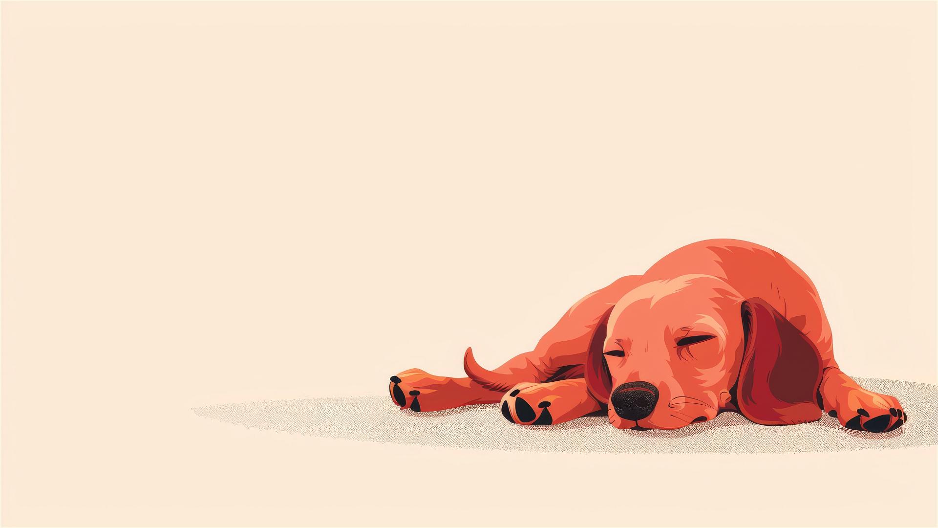 Illustration of a smiling Dachshund under an imagined cosmos