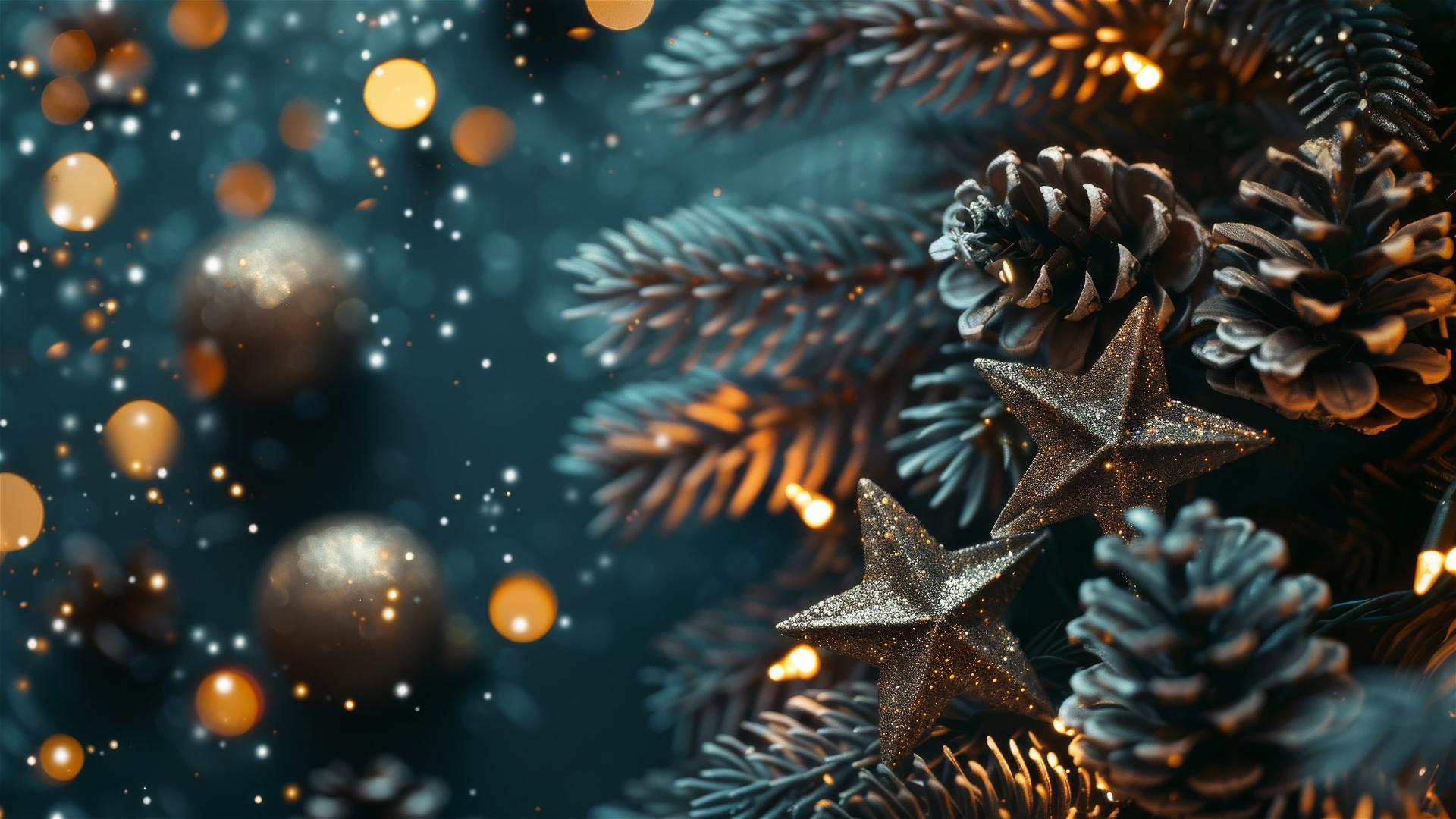 Festive Christmas background with holiday elements