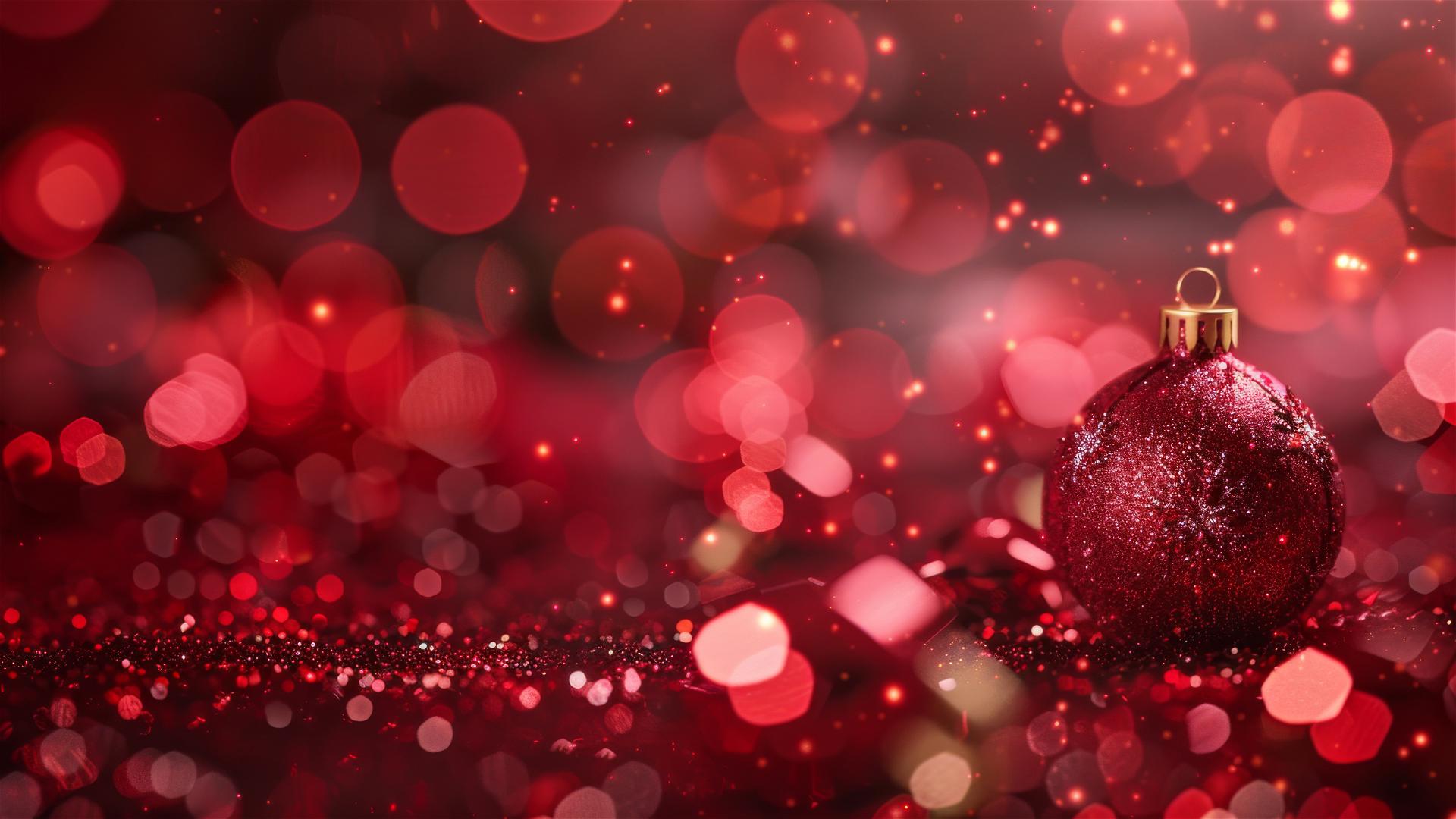 Festive Christmas scene with vibrant red elements, 4K resolution