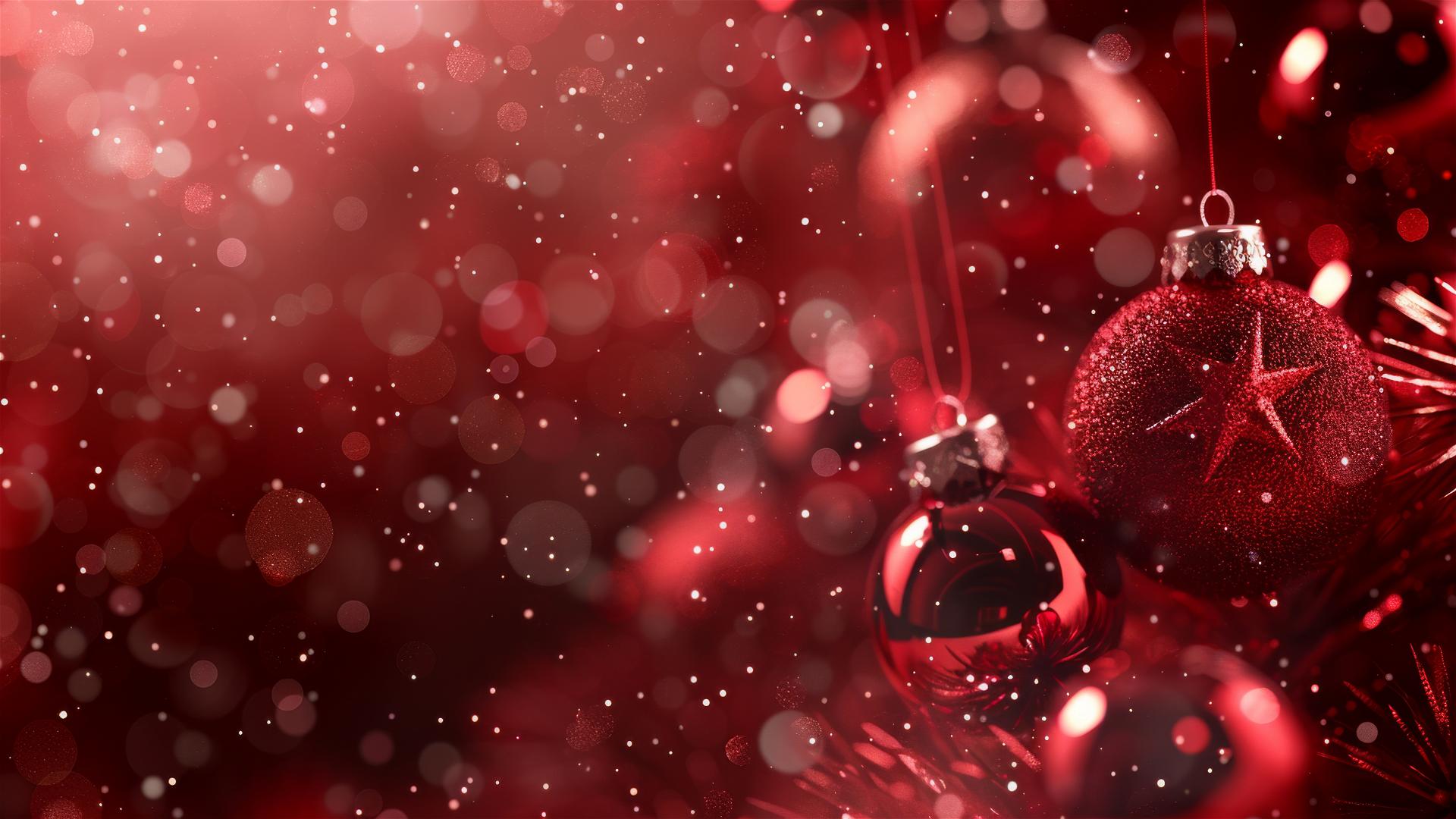 Festive Christmas background with a rich red color palette