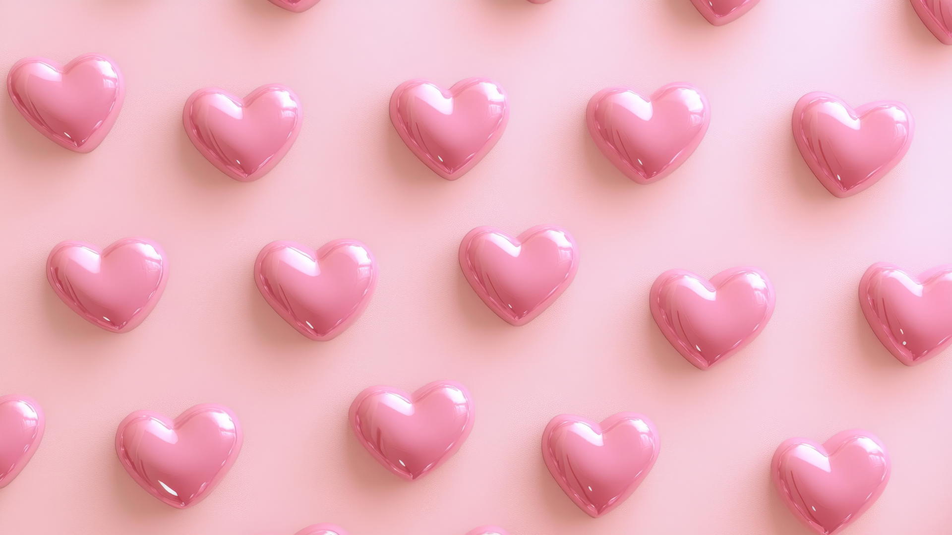 pink preppy wallpaper with whimsical pink hearts on soft pink background
