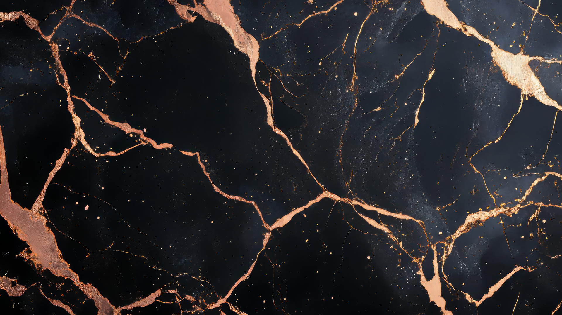 black wallpaper for girls with a metallic rose gold marble pattern