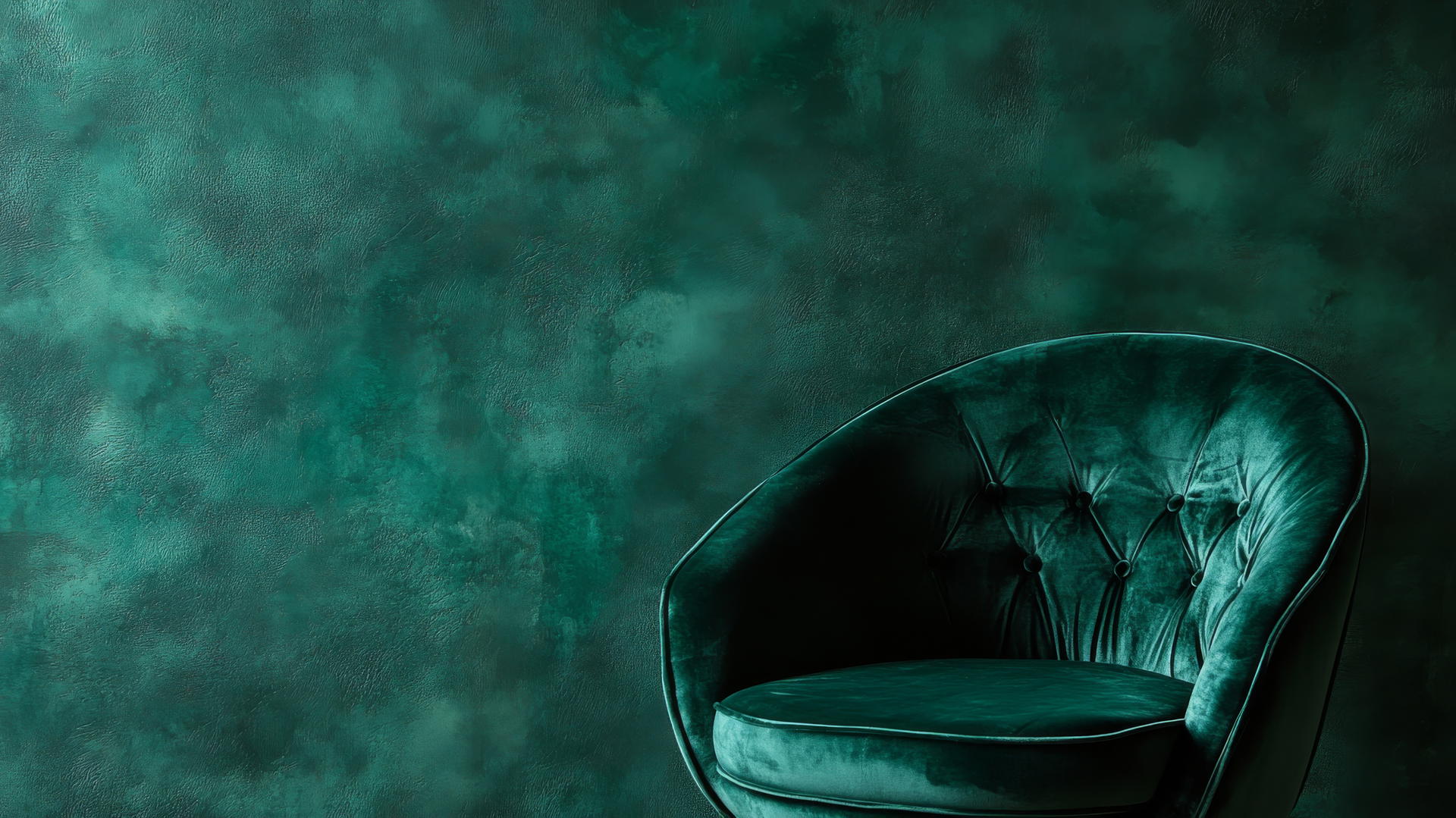 Opulent emerald green wallpaper with luxurious velvet texture