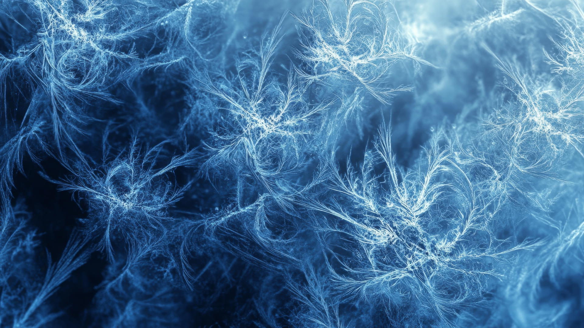wallpaper blue with intricate fractal patterns resembling blue ice
