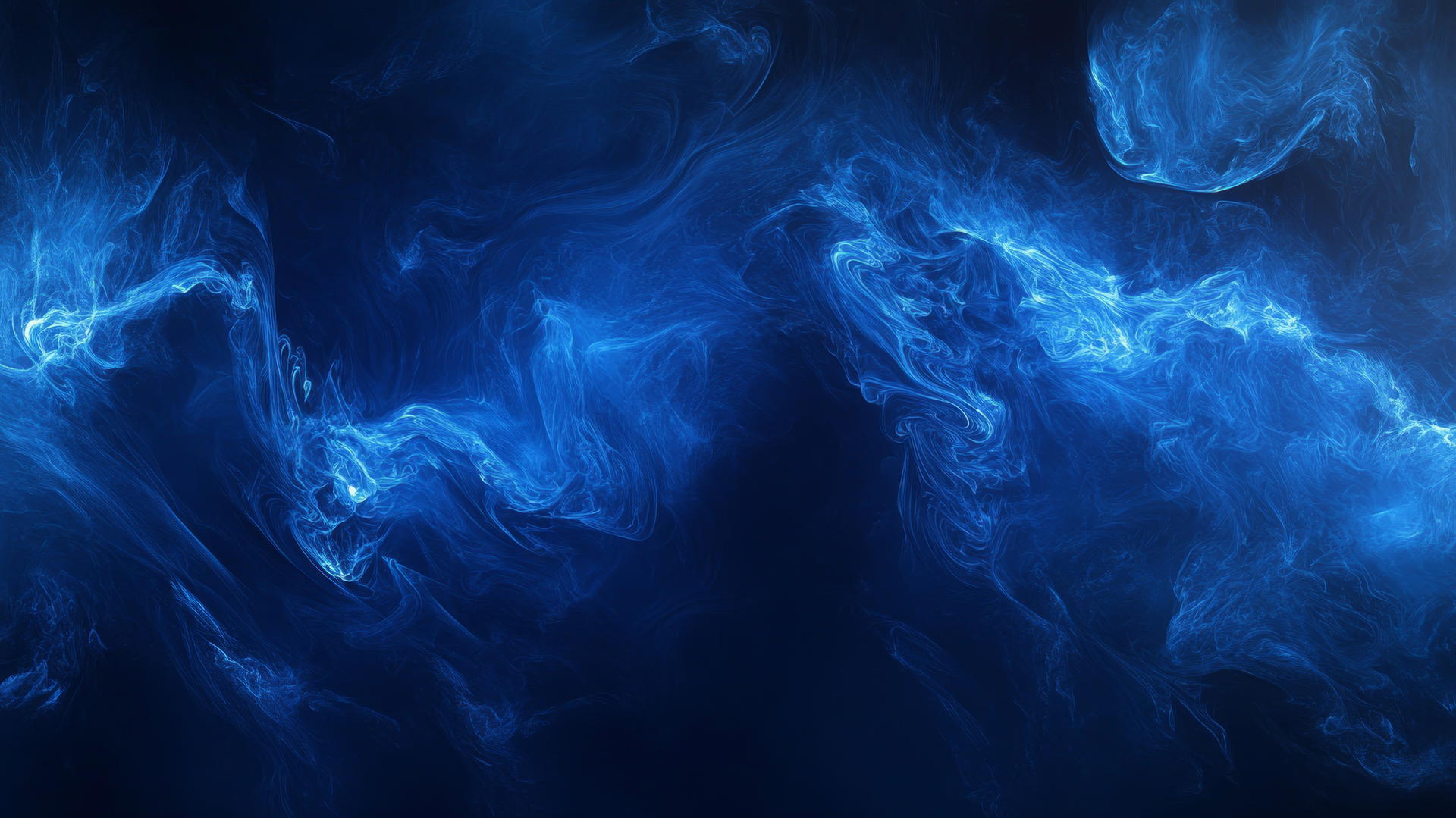 royal blue wallpaper with abstract blue smoke swirling against a dark background