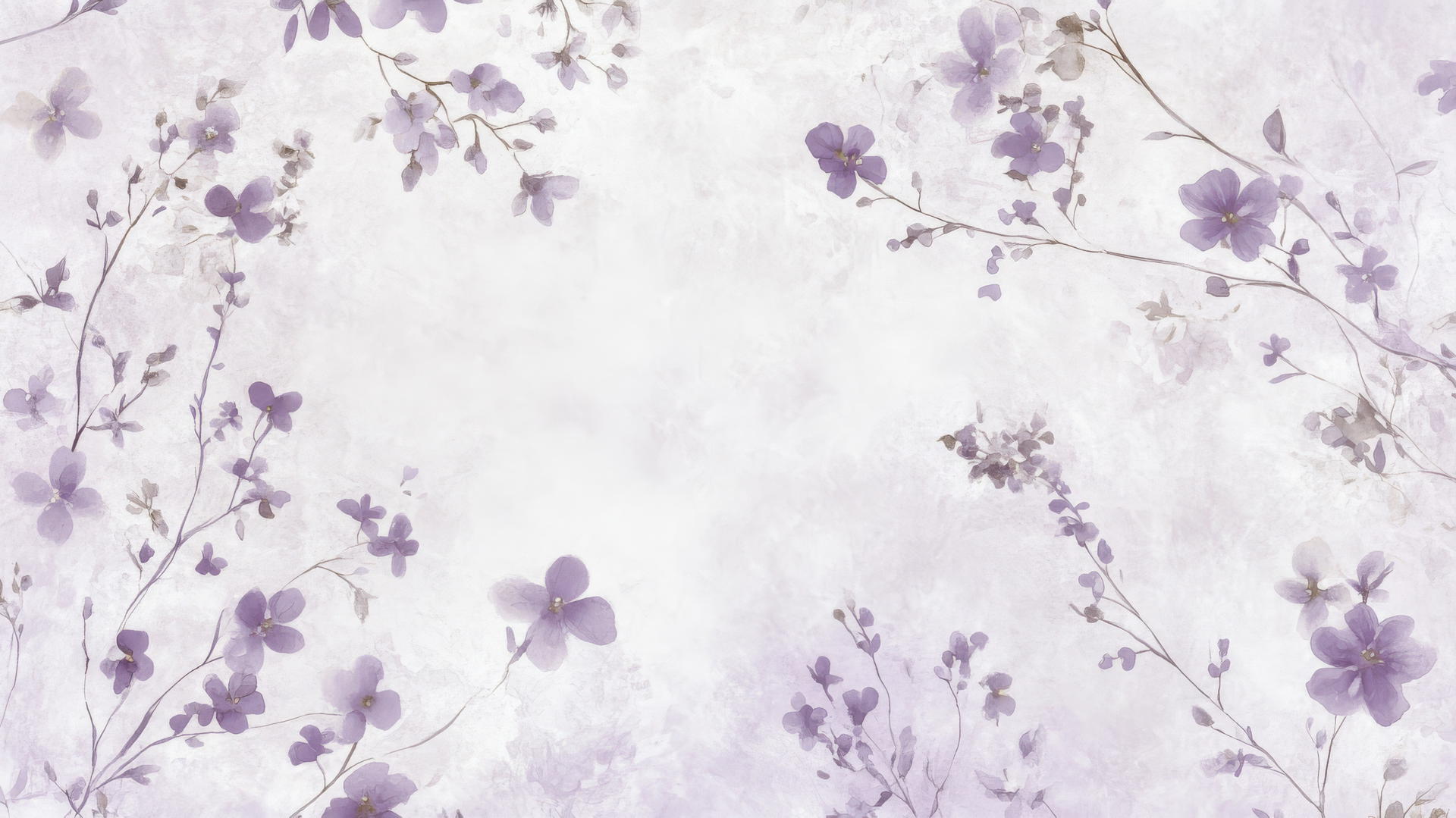 Light purple wallpaper with tiny blossoms on a lavender background