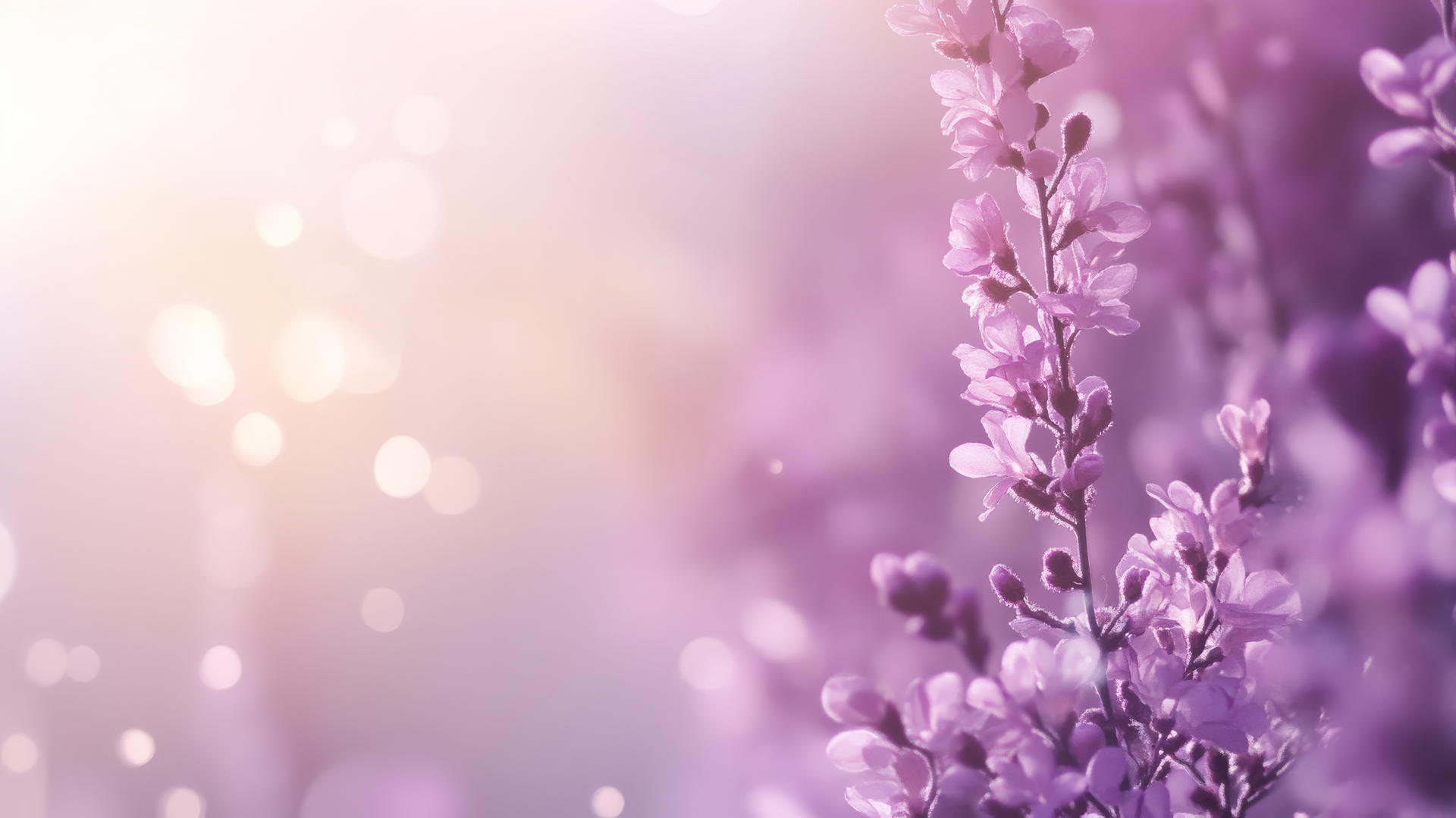 purple wallpaper aesthetic with gentle bokeh light effects