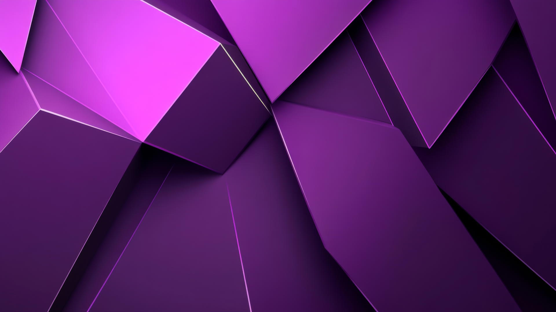 geometric purple background wallpaper with overlapping triangles and glowing edges