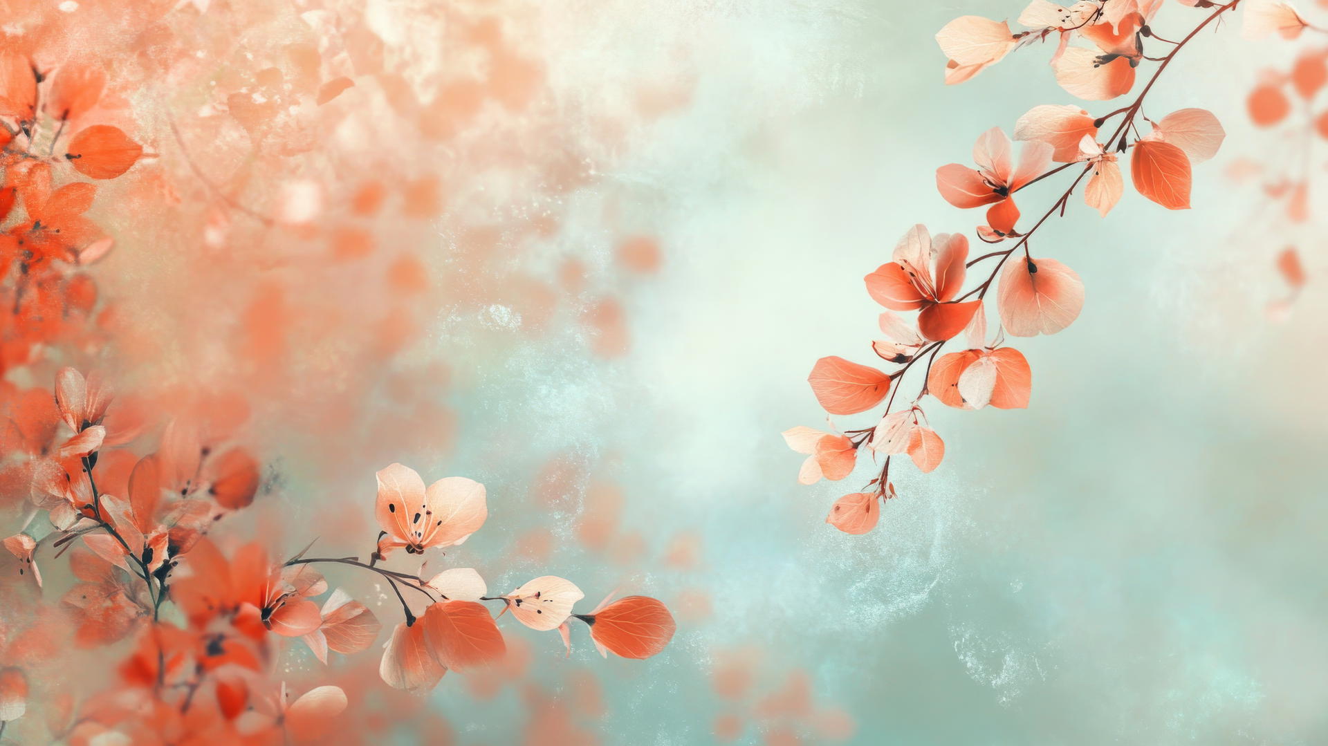 Spring aesthetic wallpaper with fresh leaves, early blooms, and a soft breeze