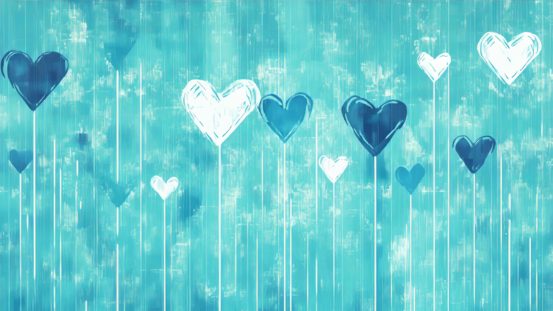 preppy blue wallpaper with pixelated blue hearts and white arrows
