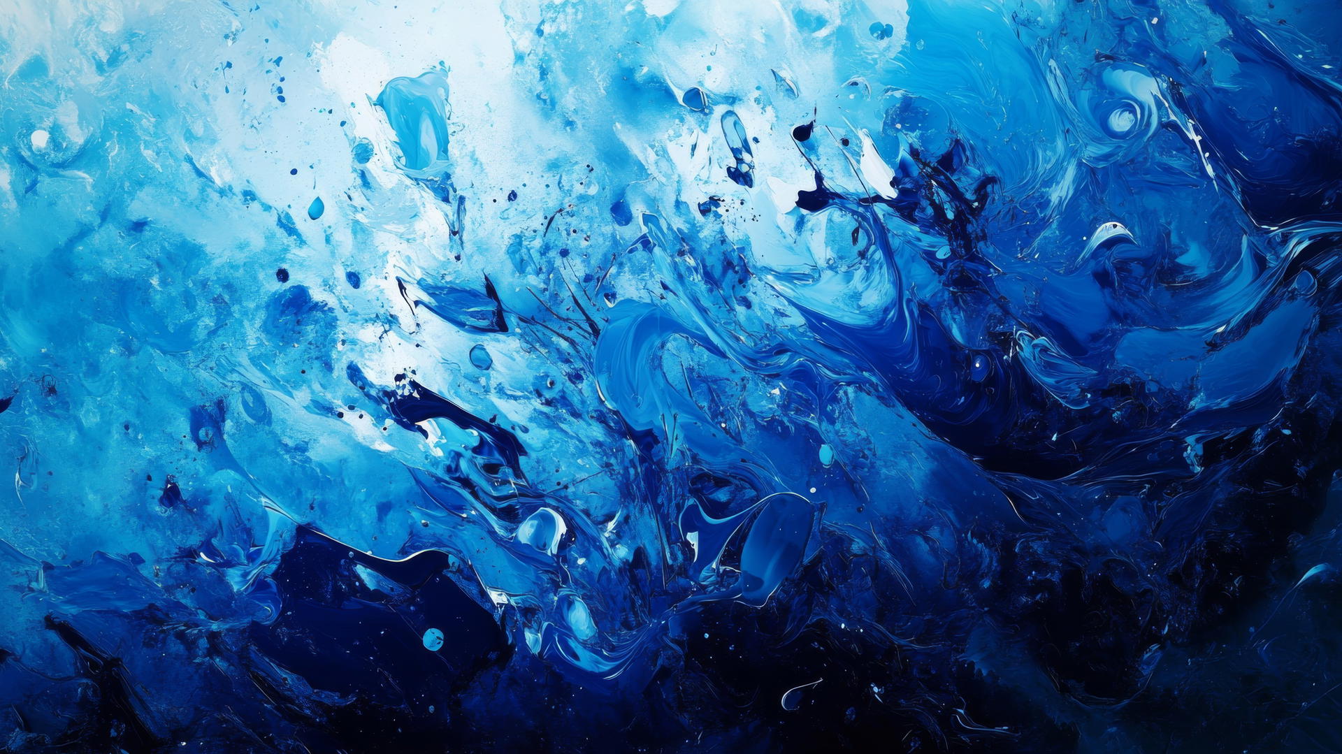 abstract digital art with blue splashes