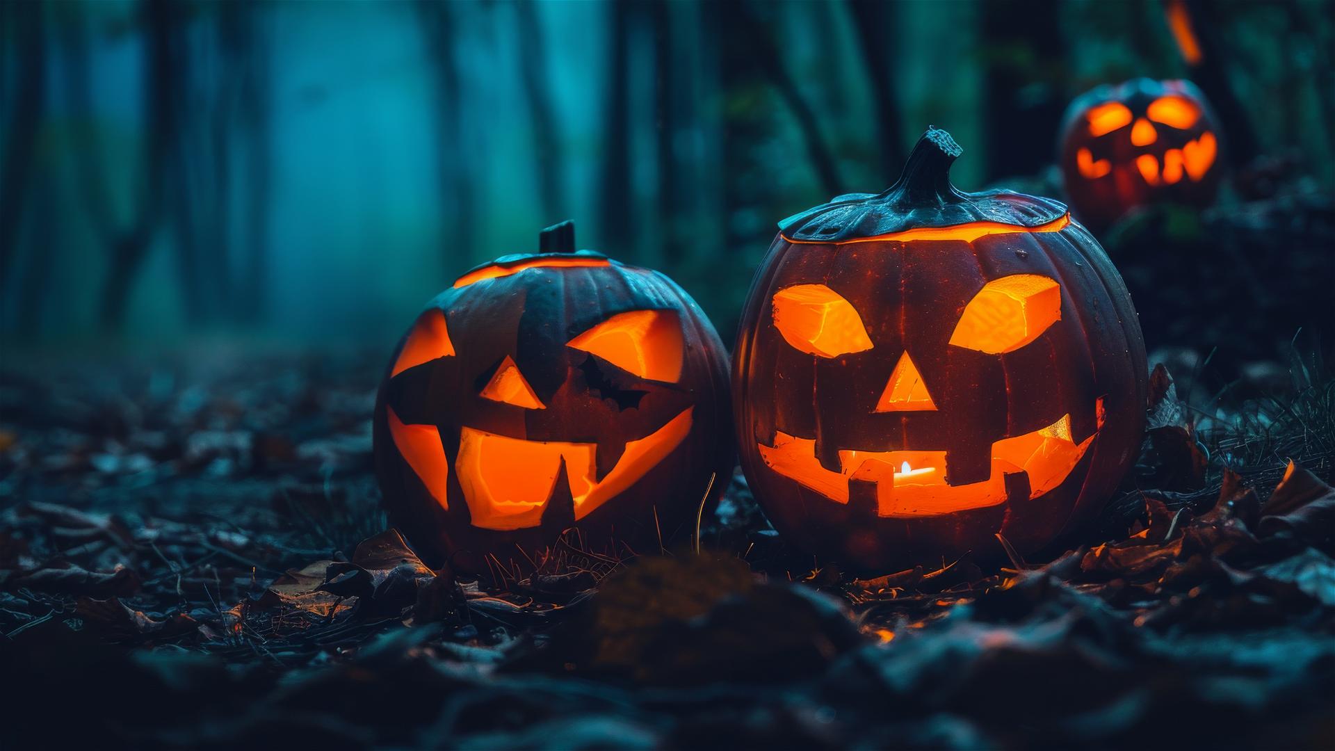 Spooky Halloween-themed background with vivid details