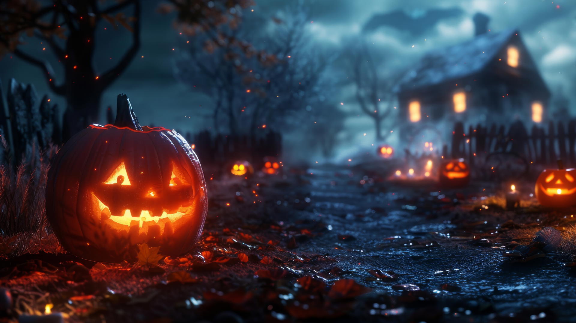 Halloween-themed background with 4K resolution.