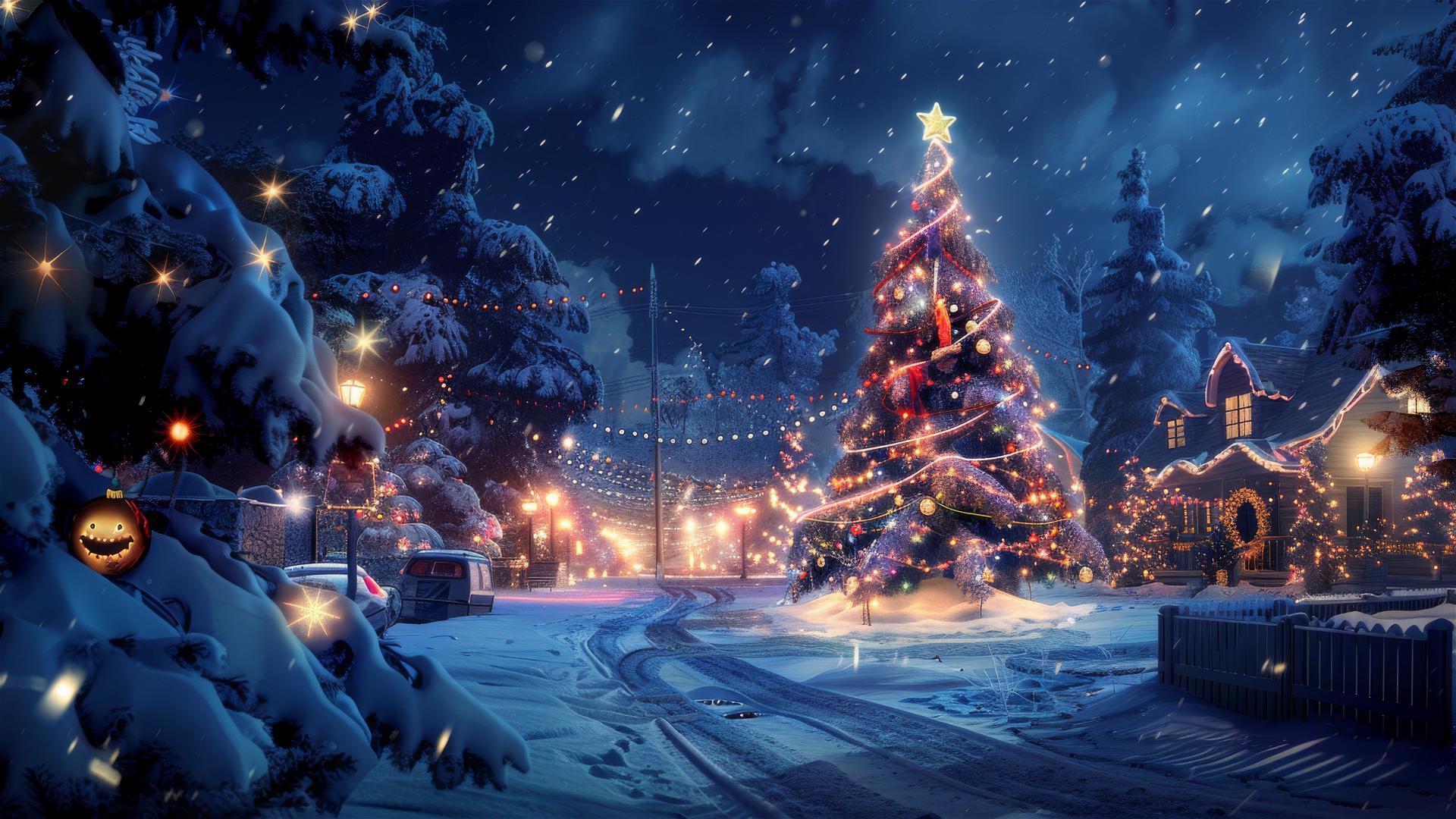 Christmas background with festive elements