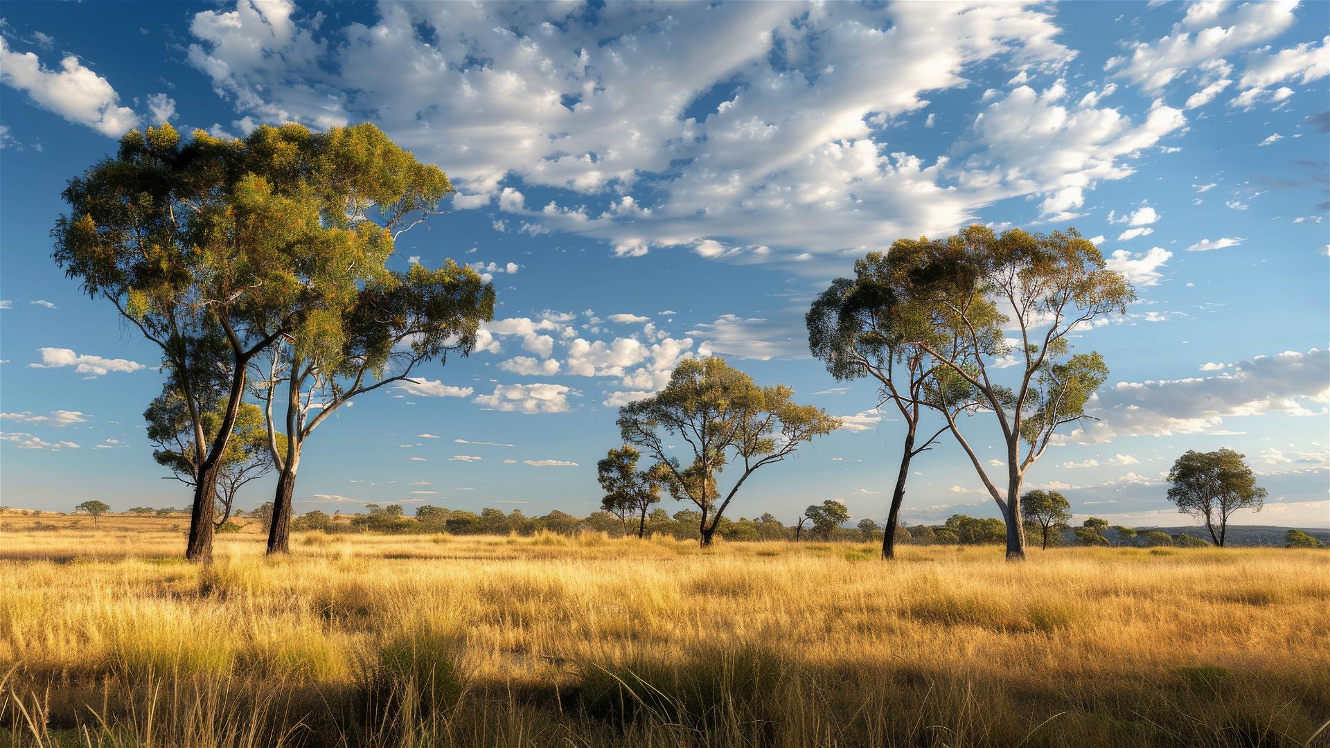 Australian outback plains with Red Gums in New South Wales