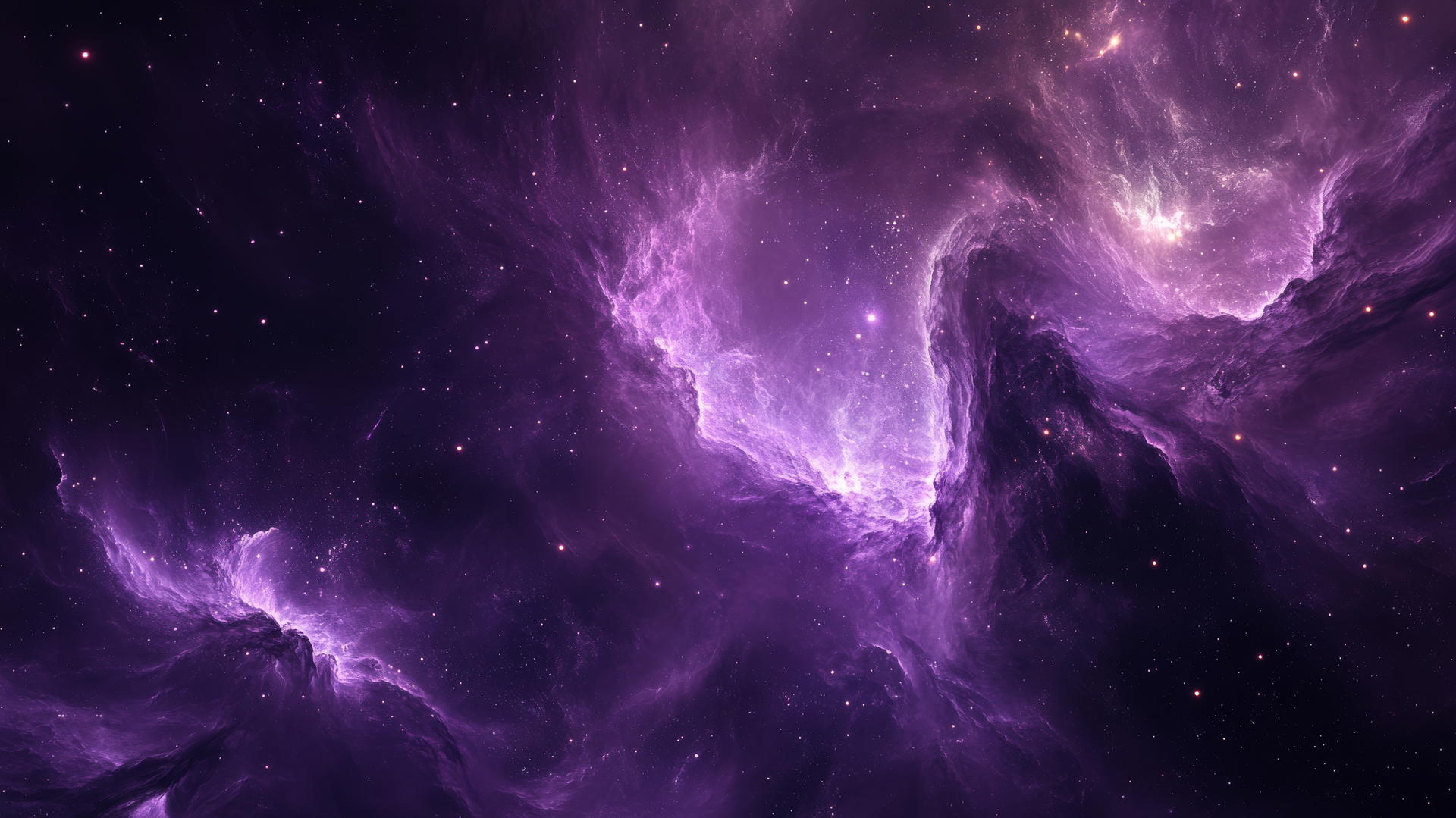 A cosmic purple background with galaxies, stars, and glowing nebulae