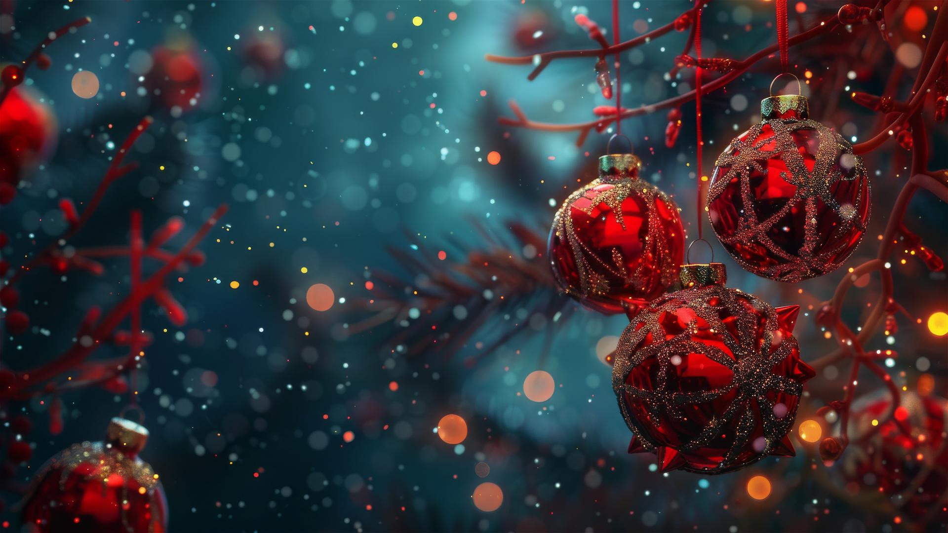 Festive Christmas background with holiday elements in 4K