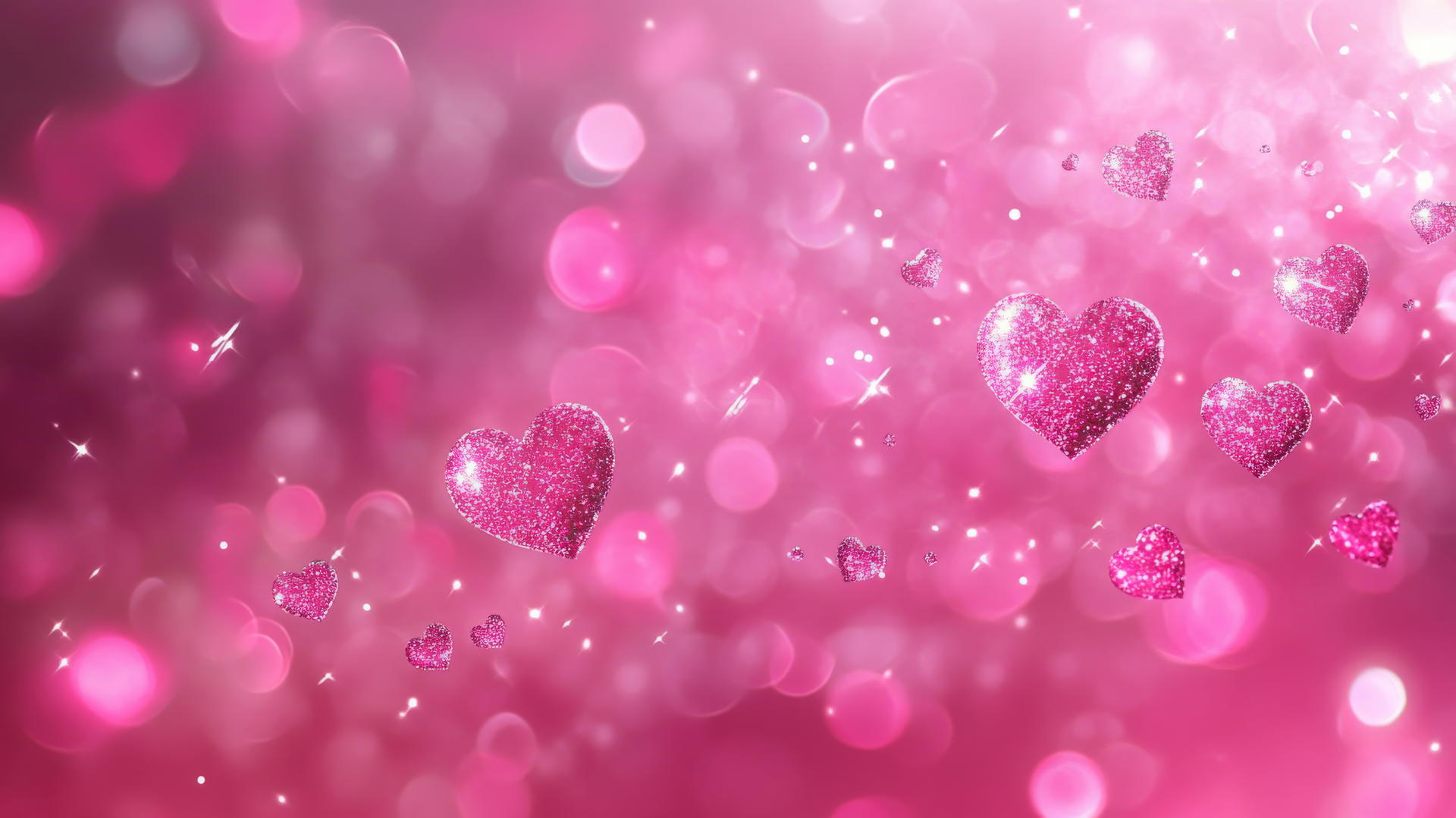 cute hot pink wallpaper with tiny flaming hearts and sparkles