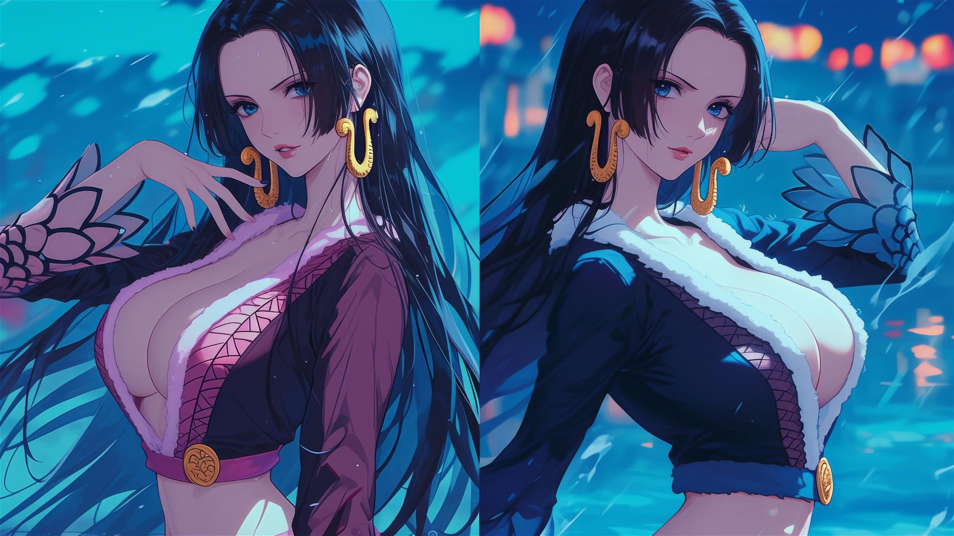 Double portrait of Boa Hancock from One Piece