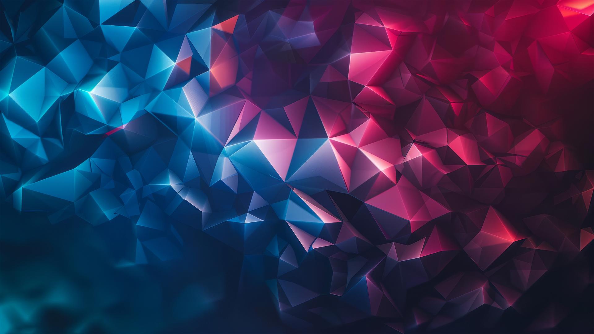 Abstract blue polygon pattern with contrasting light and dark hues