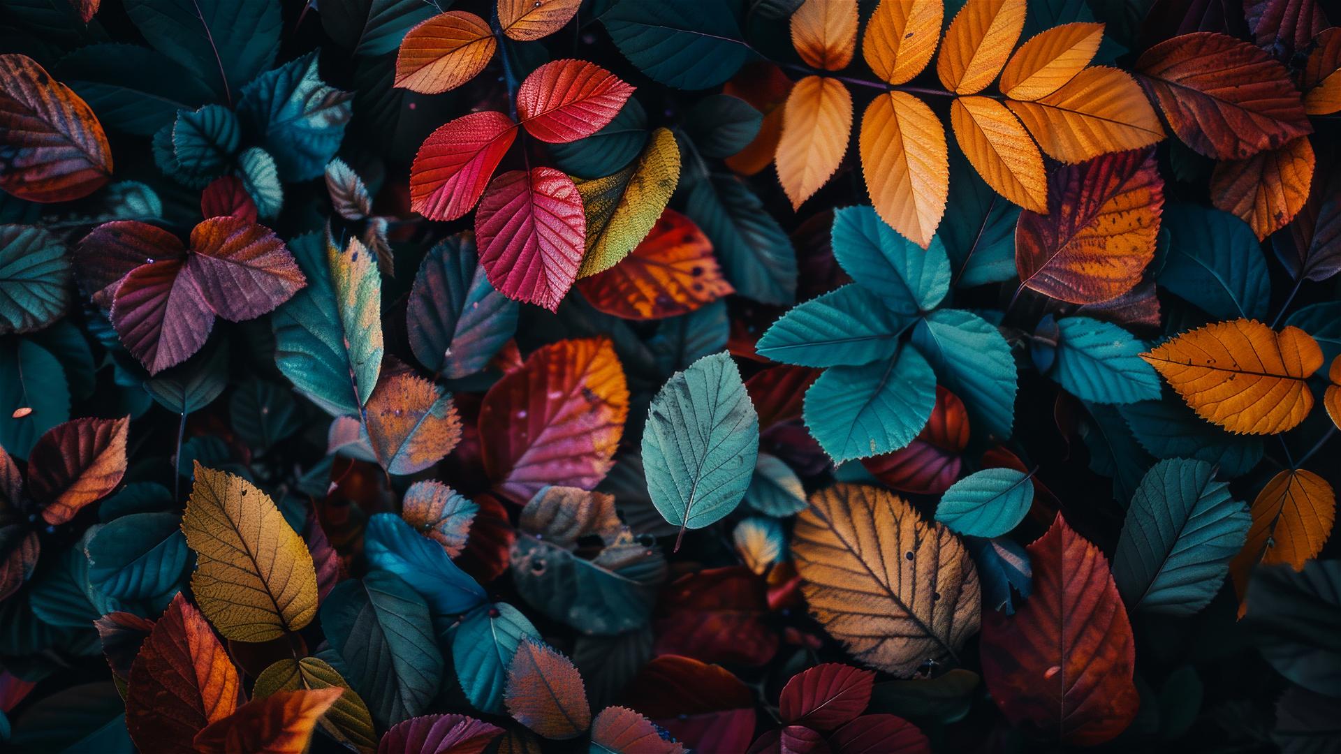 Aesthetic autumn scene with fall foliage