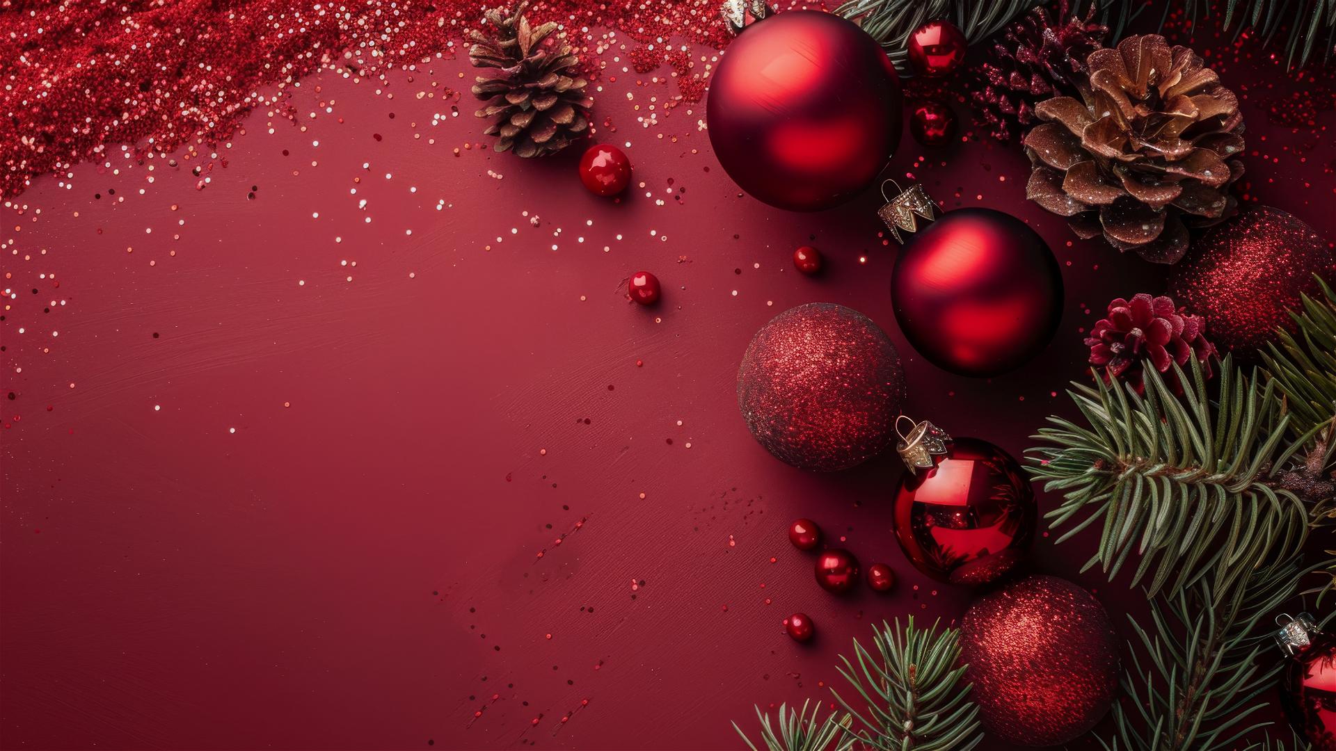 Aesthetic Christmas background with festive elements in 4K resolution