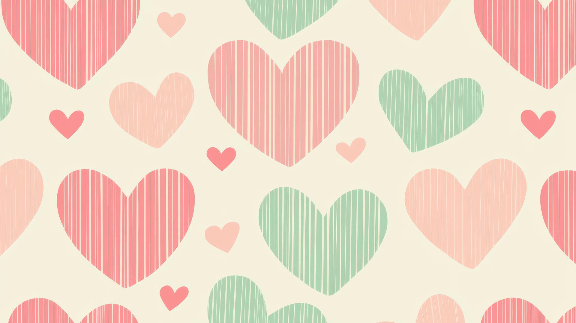 preppy wallpaper with retro Valentine's Day pattern, pink and green hearts