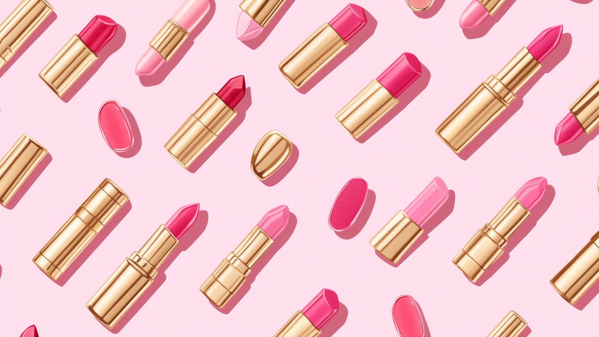 preppy wallpaper pink with chic pink and gold makeup items